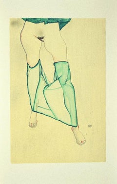 Nu féminin debout [...] - Lithographie originale d'après E. Schiele - 2007