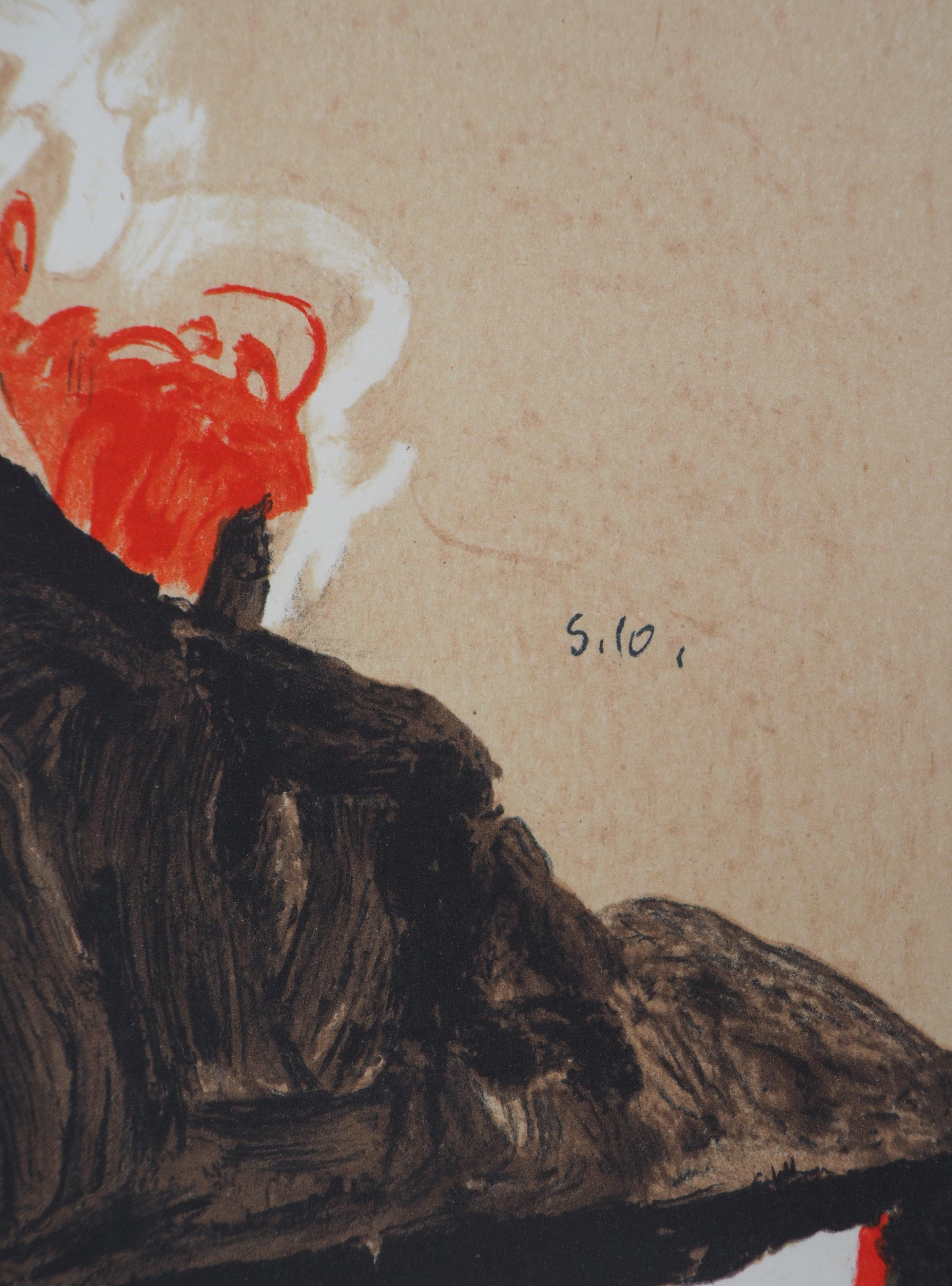 La femme aux cheveux rouges - Lithographie - Moderne Print par (after) Egon Schiele