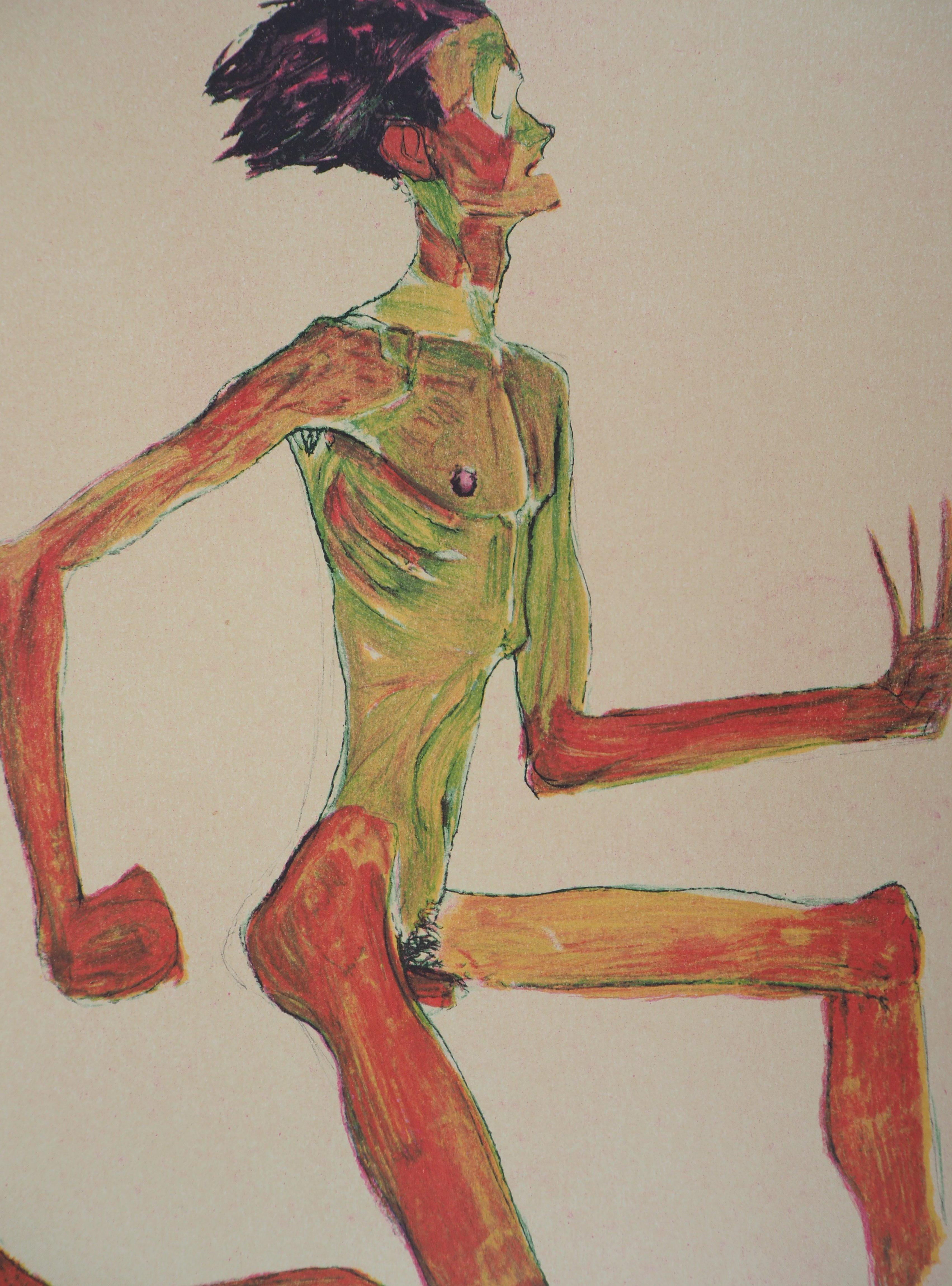 Laufsteg - Lithographie (Kallir #D690) (Moderne), Print, von (after) Egon Schiele