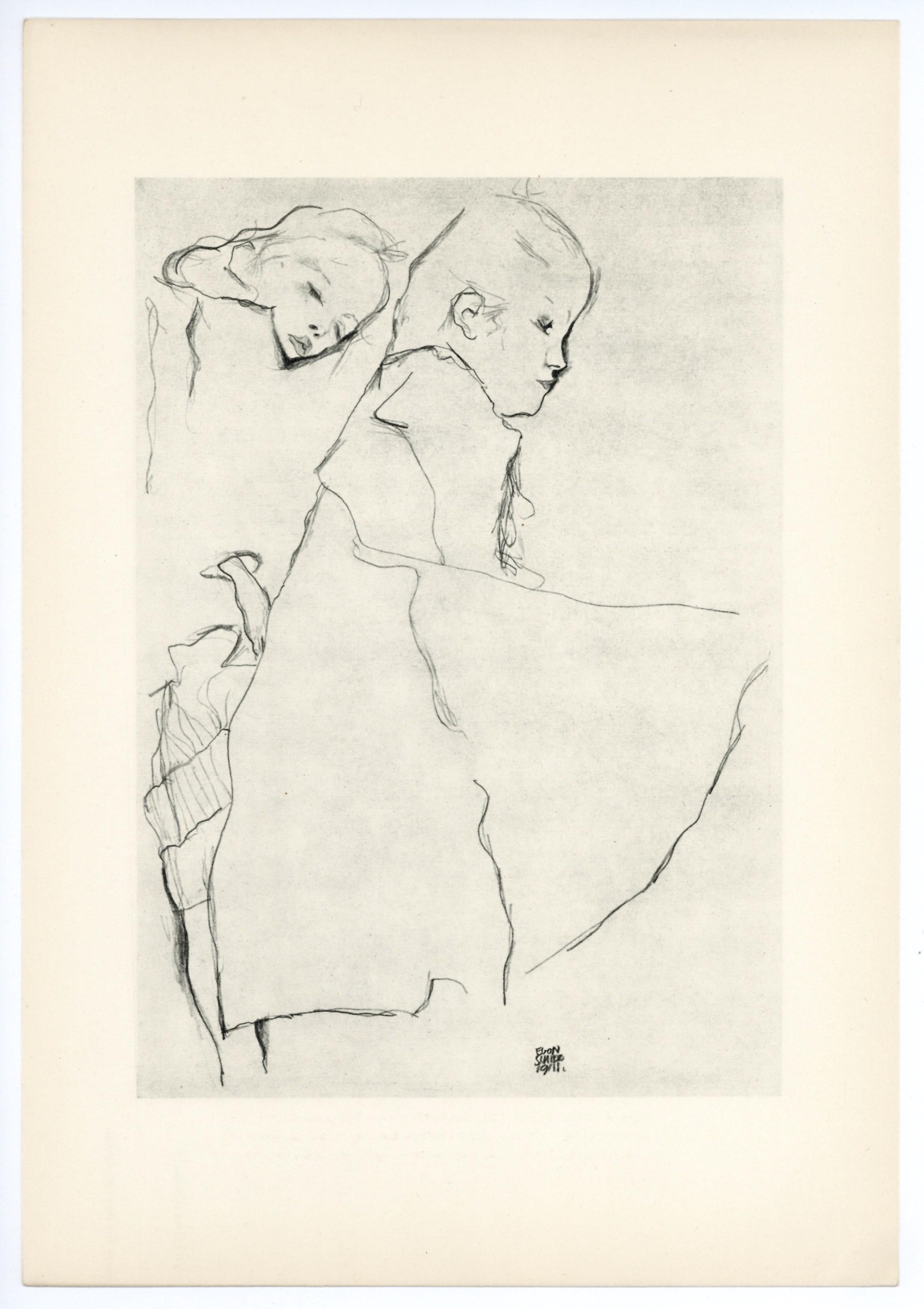 "Two Girls" - Print by (after) Egon Schiele