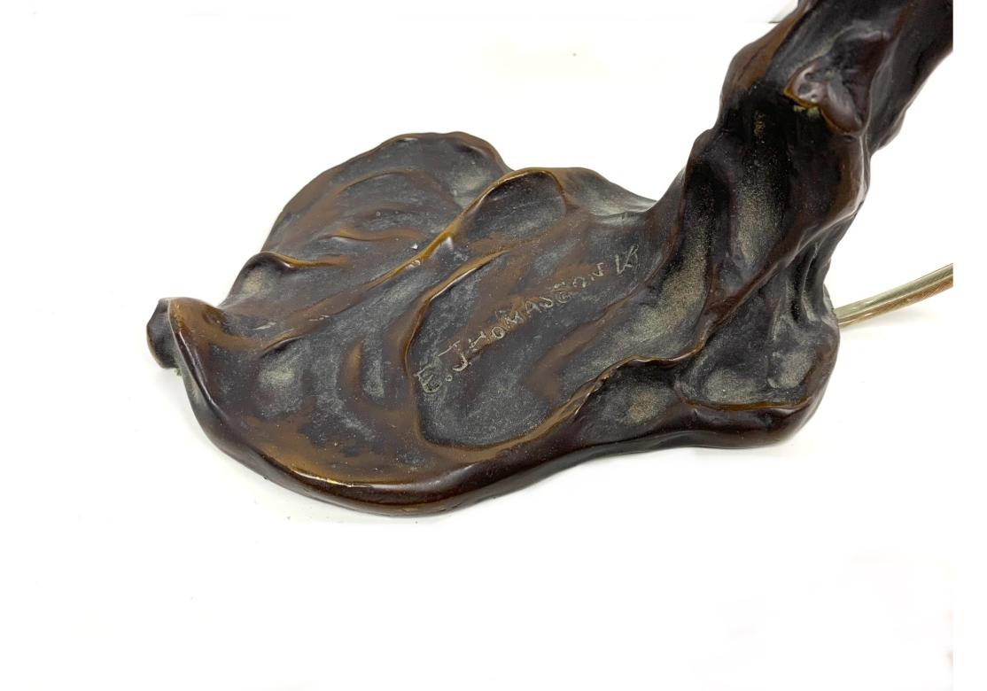 20th Century After Emil Thomasson Bronze Art Nouveau Figural Nude Lamp For Sale