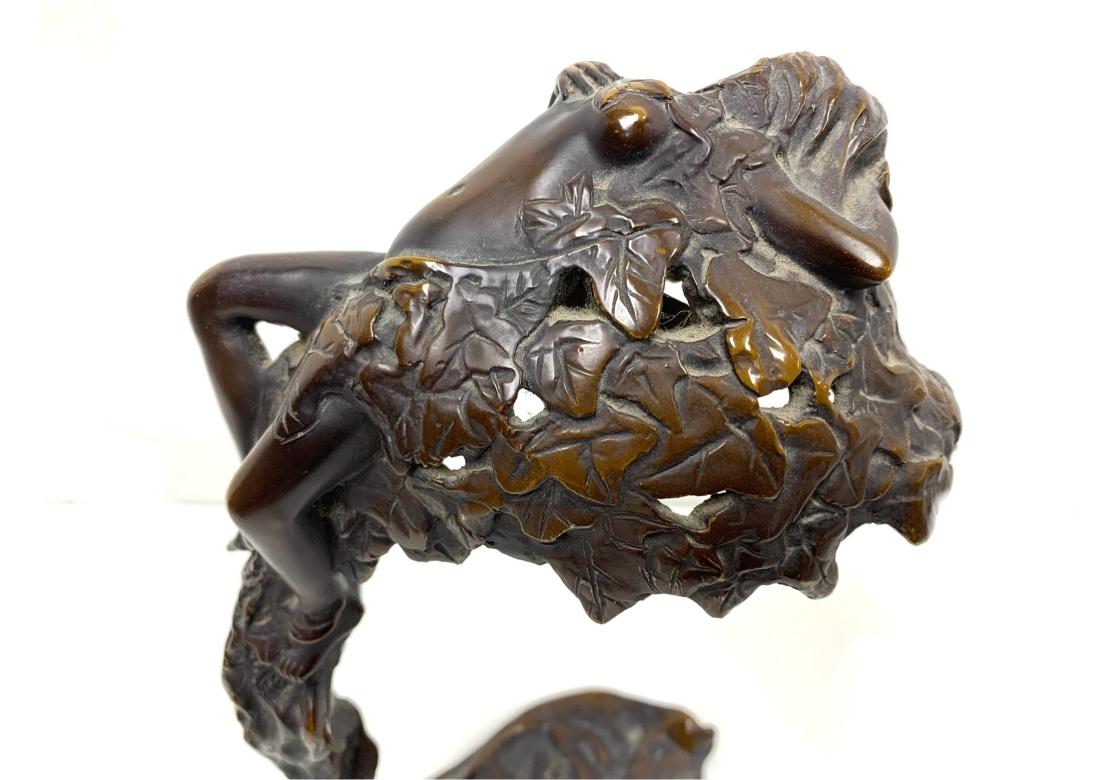 After Emil Thomasson Bronze Art Nouveau Figural Nude Lamp For Sale 4