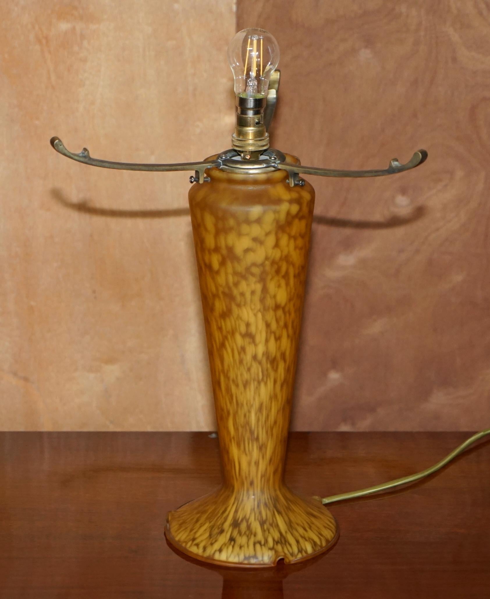 After Emile Galle France circa 1900-1920 Glass Table Lamp Exquisite Patination 5