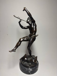 Nach Eugene Louis Lequesne (1815–1887): Eine patinierte Bronzeskulptur des Pan