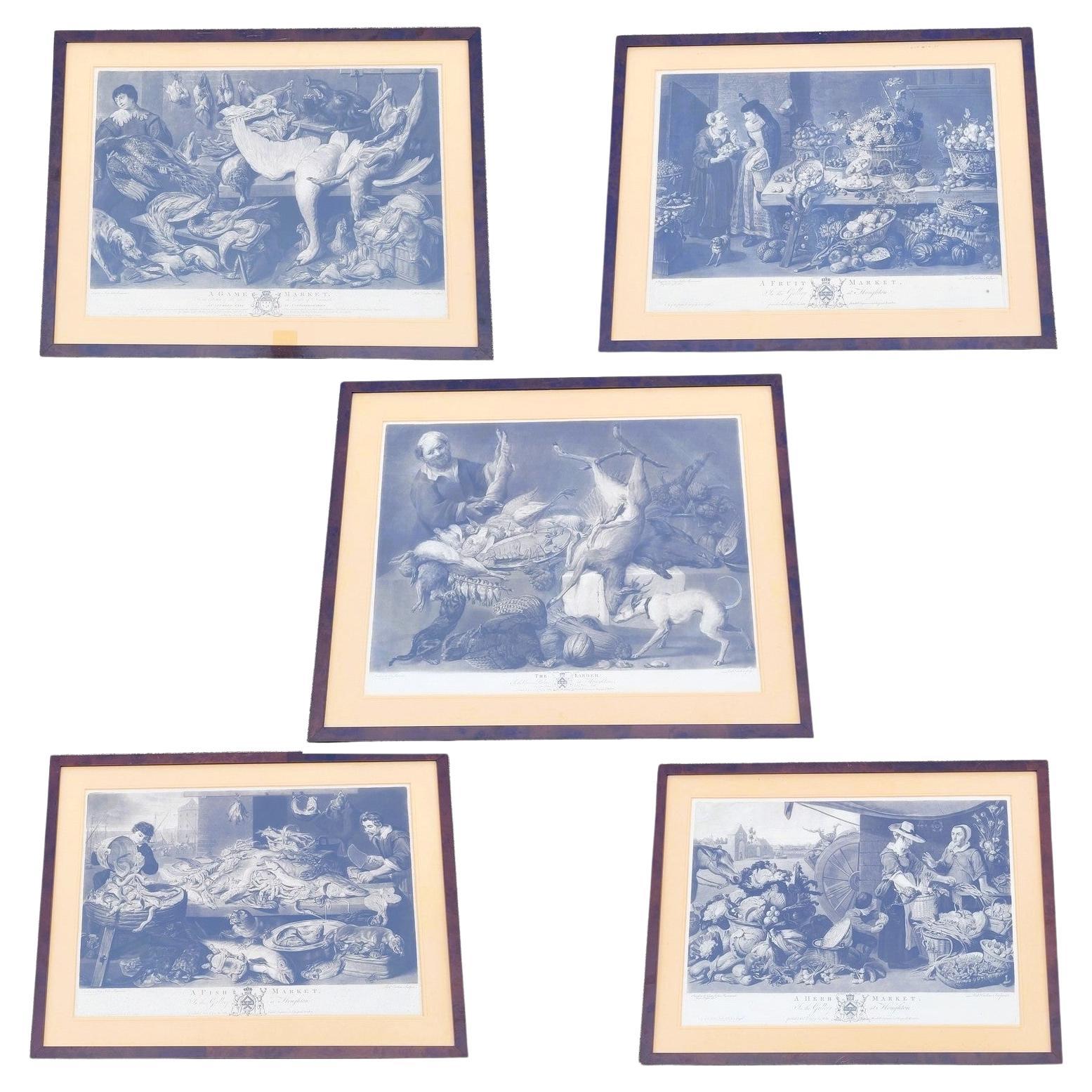After F Snyders, Suite Of 5 Engravings On The "markets" , 19th century For Sale