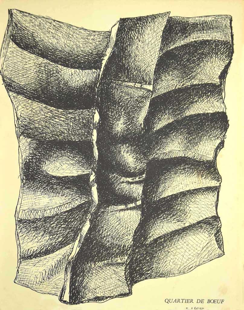 Composition - Lithographie originale d'après F. Lger - Milieu du XXe siècle