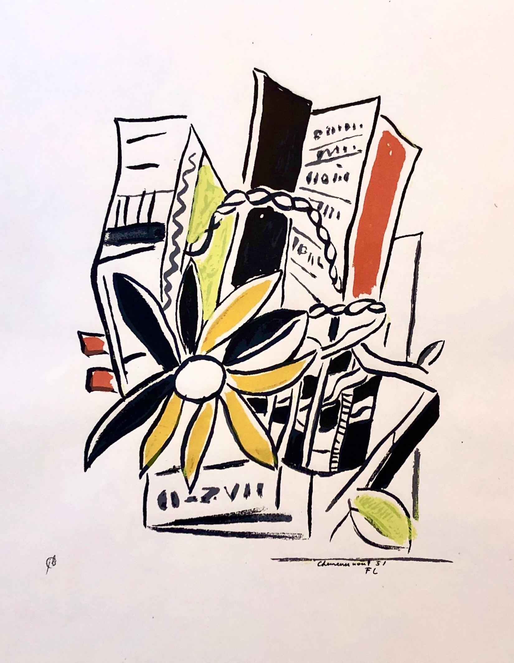 Fernand Leger Bunte modernistische Zeichnung, limitierte Auflage, Serigraphie-Lithographie, Lithographie im Angebot 1