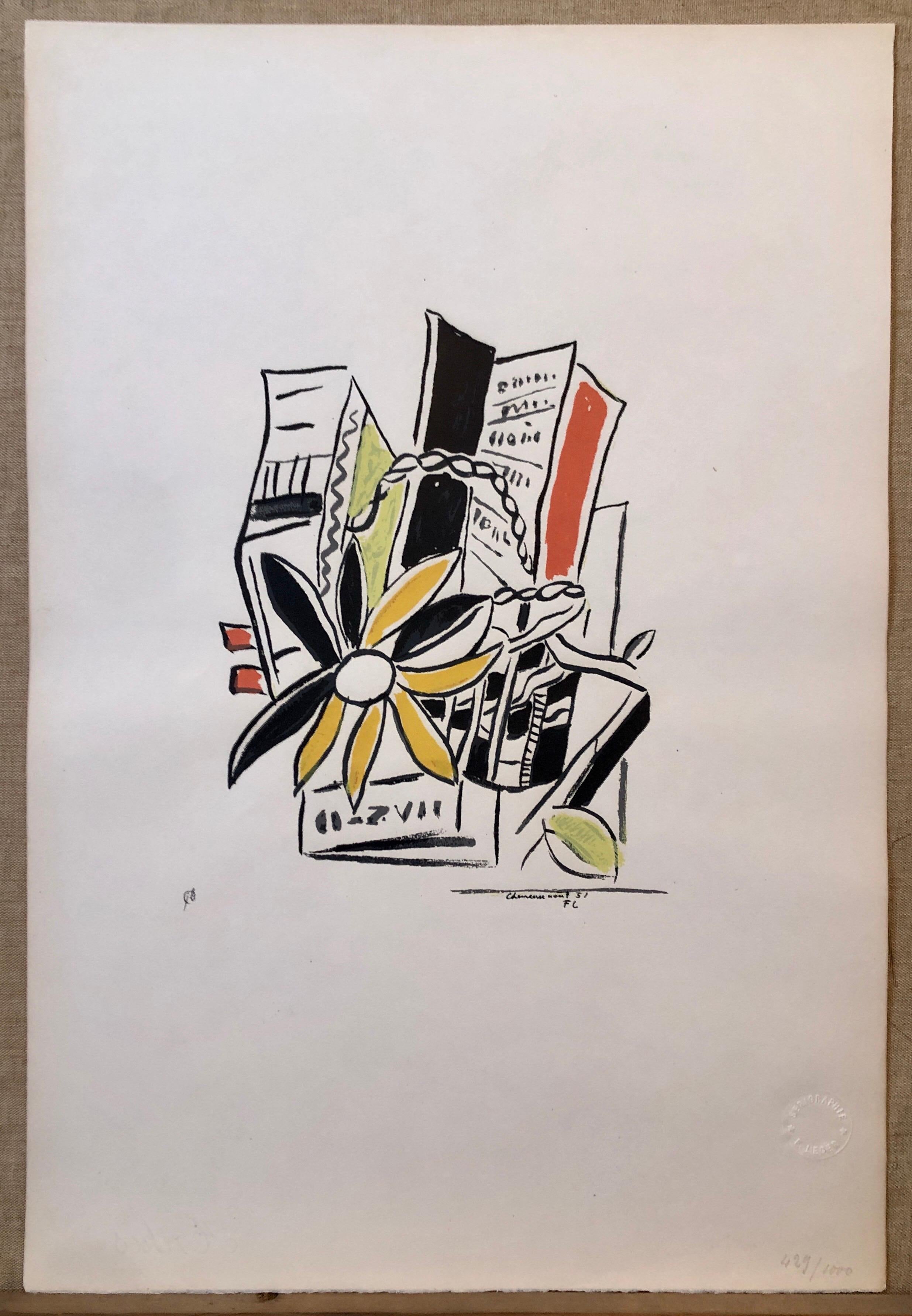 Fernand Leger Bunte modernistische Zeichnung, limitierte Auflage, Serigraphie-Lithographie, Lithographie im Angebot 3