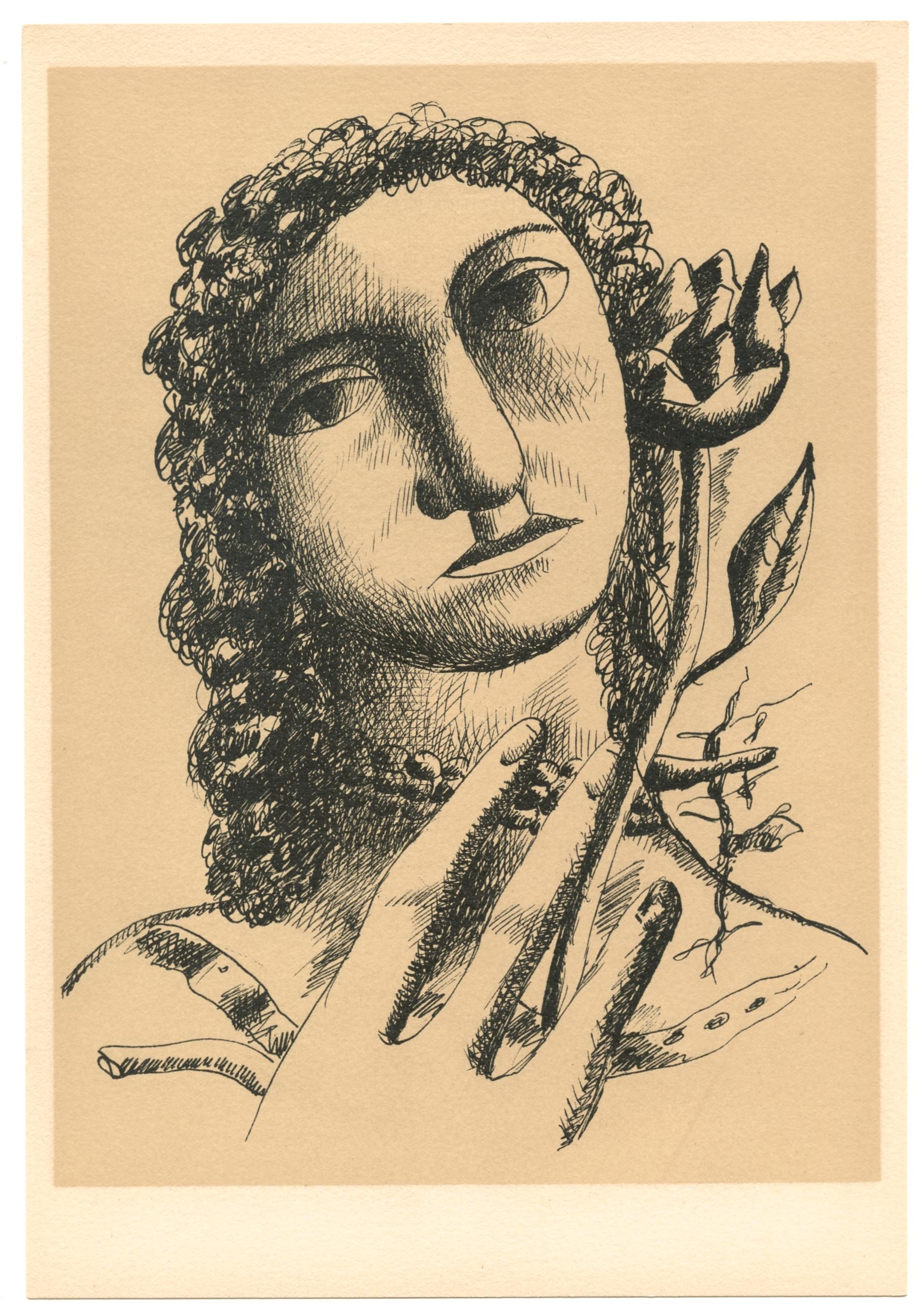 "Jeune fille à la fleur" lithographie - Print de (after) Fernand Léger