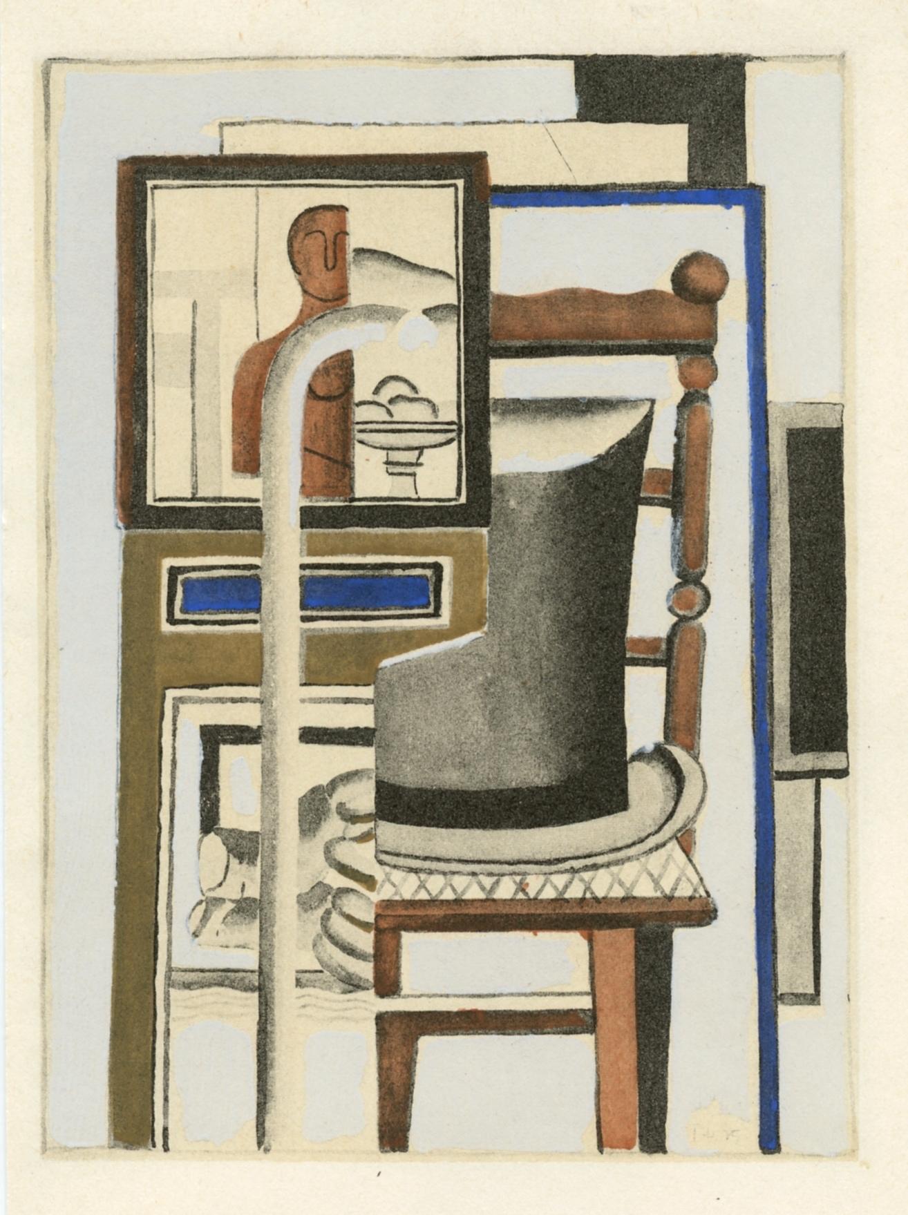 La haute de forme, pochoir - Print de (after) Fernand Léger