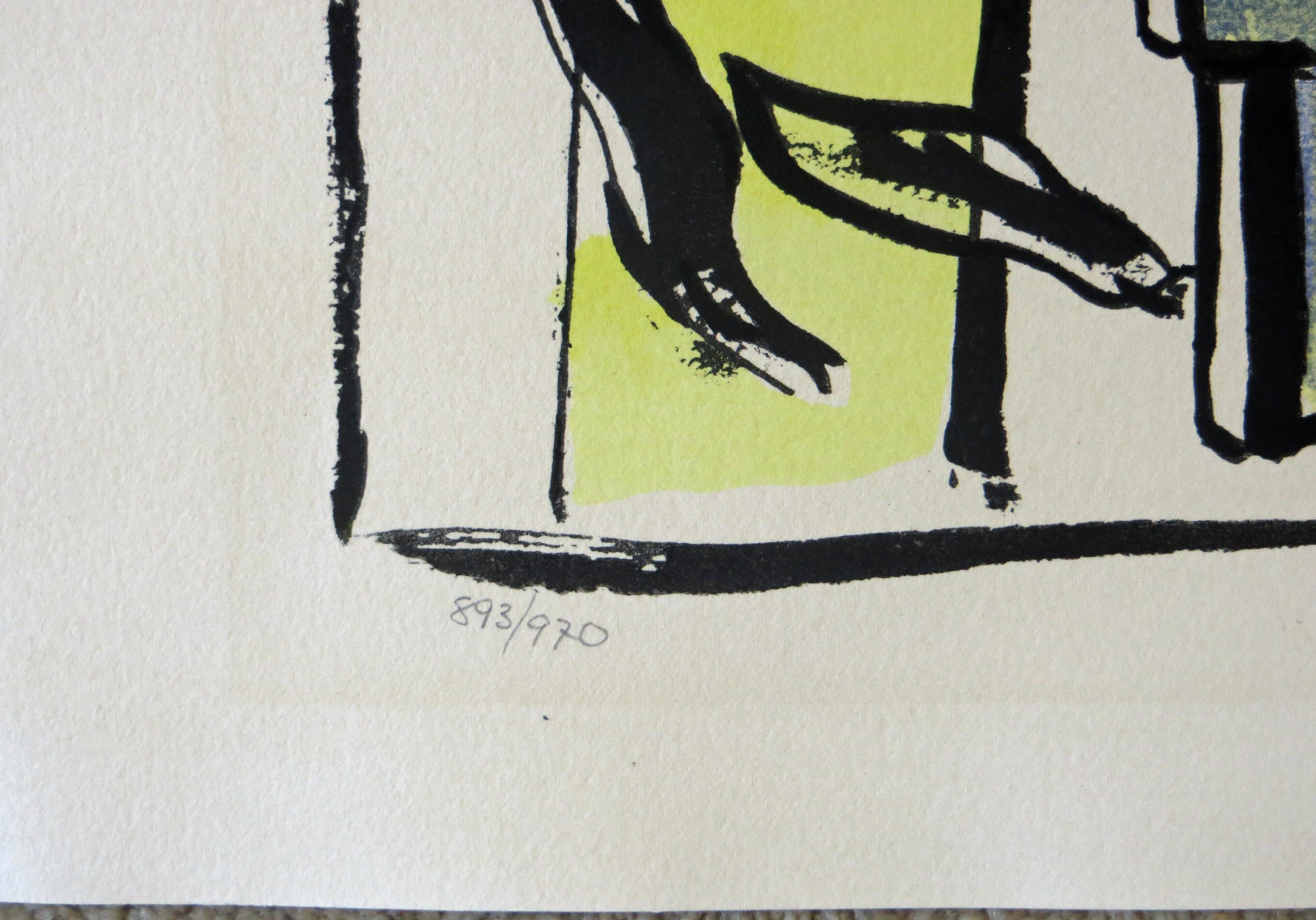 L'Artiste dans le Studio from Douze Contemporains - Beige Abstract Print by (after) Fernand Léger