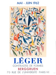 "Leger - Contrastes de Formes - Berggruen" Affiche d'origine d'exposition vintage