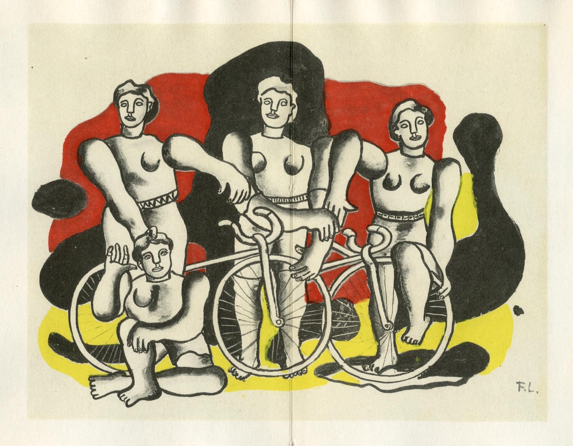 "Les Cyclistes" pochoir - Print by (after) Fernand Léger