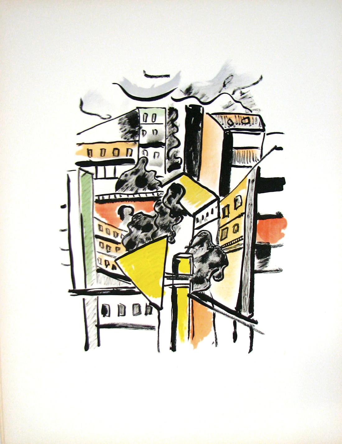 Les Toits (les toits) - "La Ville" (d'après) Fernand Léger. 1959 - Print de (after) Fernand Léger