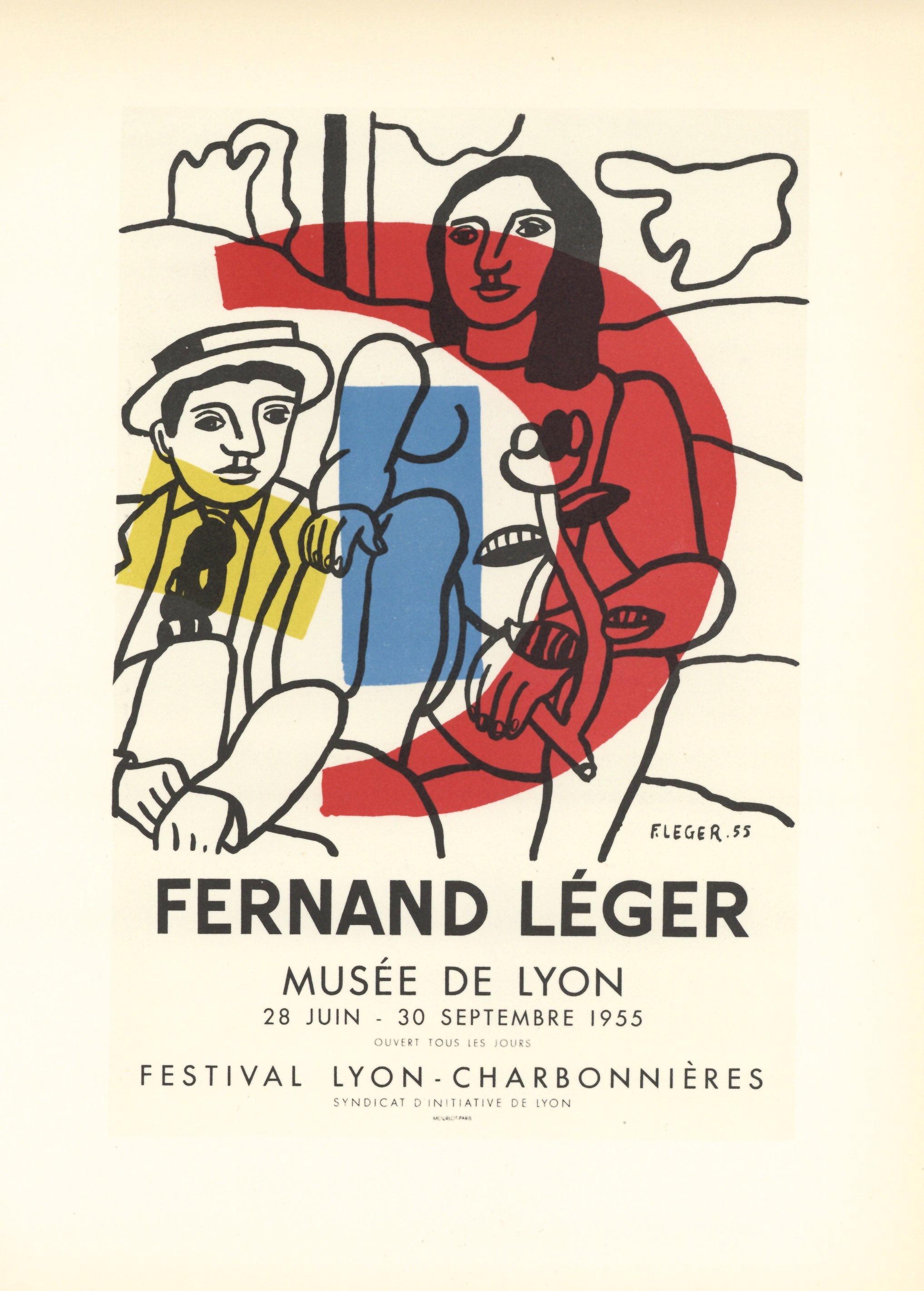 "Musee de Lyon" lithograph poster - Print by (after) Fernand Léger