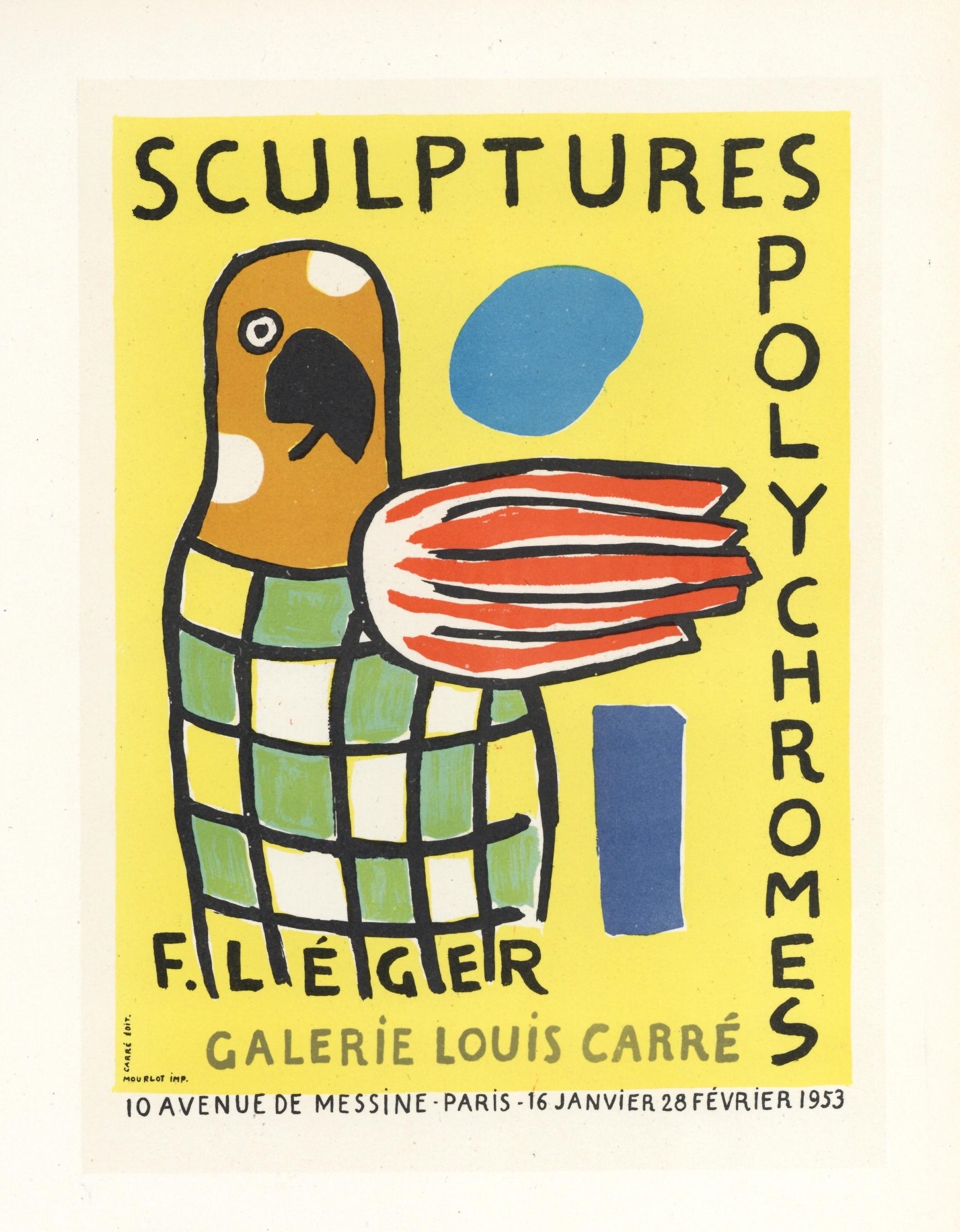 "Sculptures Polychromes" lithograph poster - Print by (after) Fernand Léger
