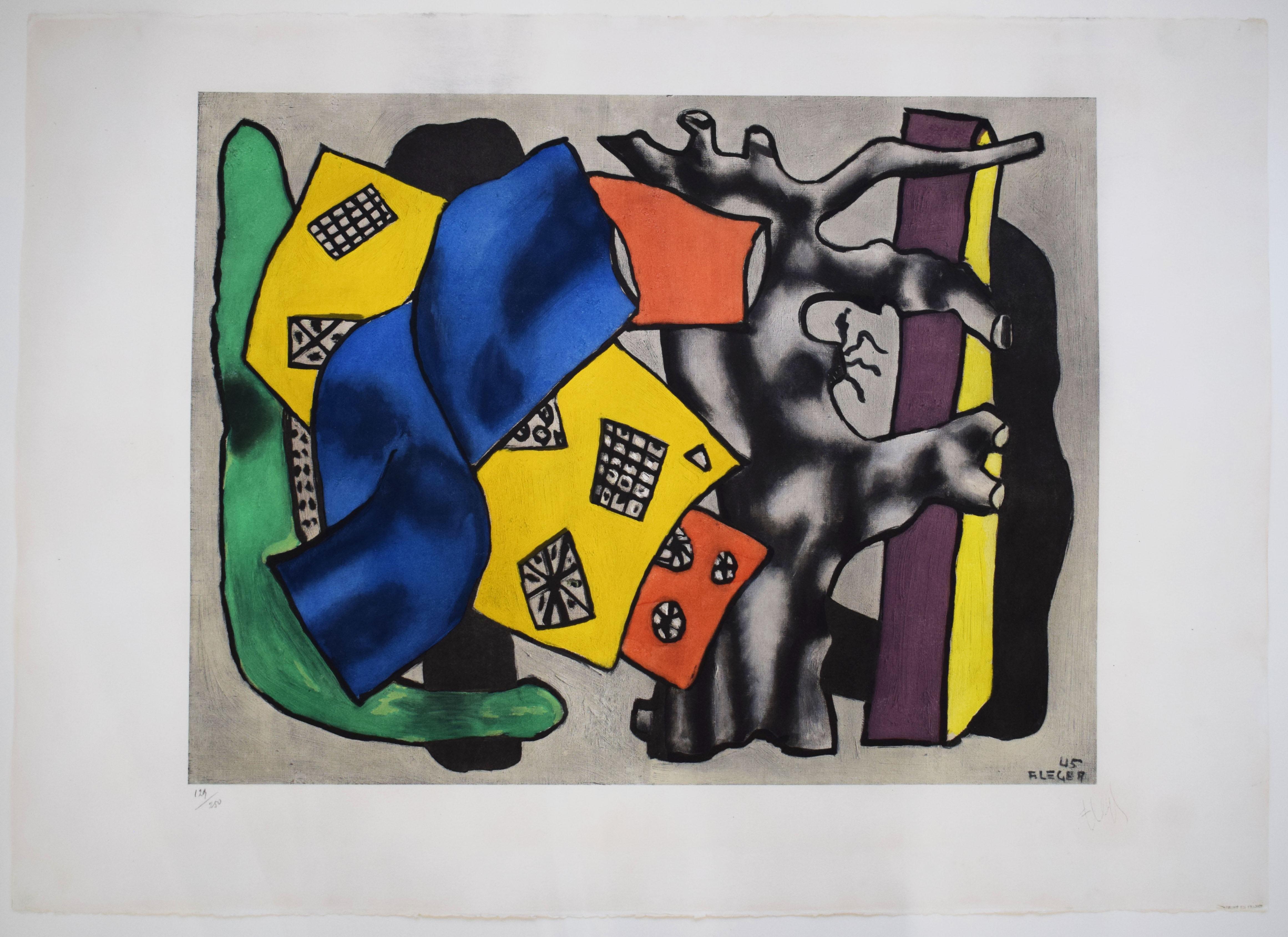 The Grey Roots  Le racine gris - Französischer Kubismus Spitzer Collotyp-Stillleben – Print von (after) Fernand Léger