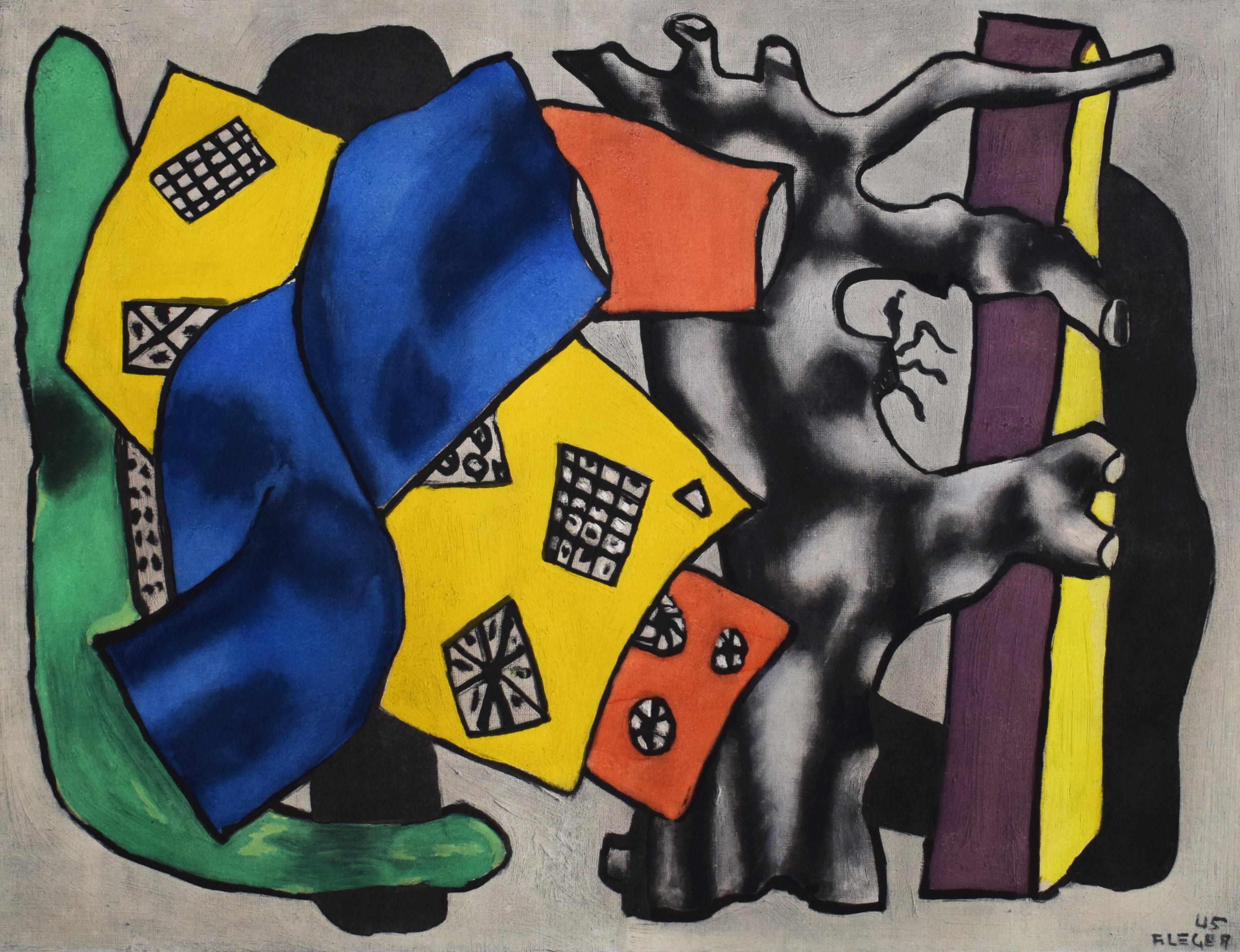 (after) Fernand Léger Still-Life Print – The Grey Roots  Le racine gris - Französischer Kubismus Spitzer Collotyp-Stillleben