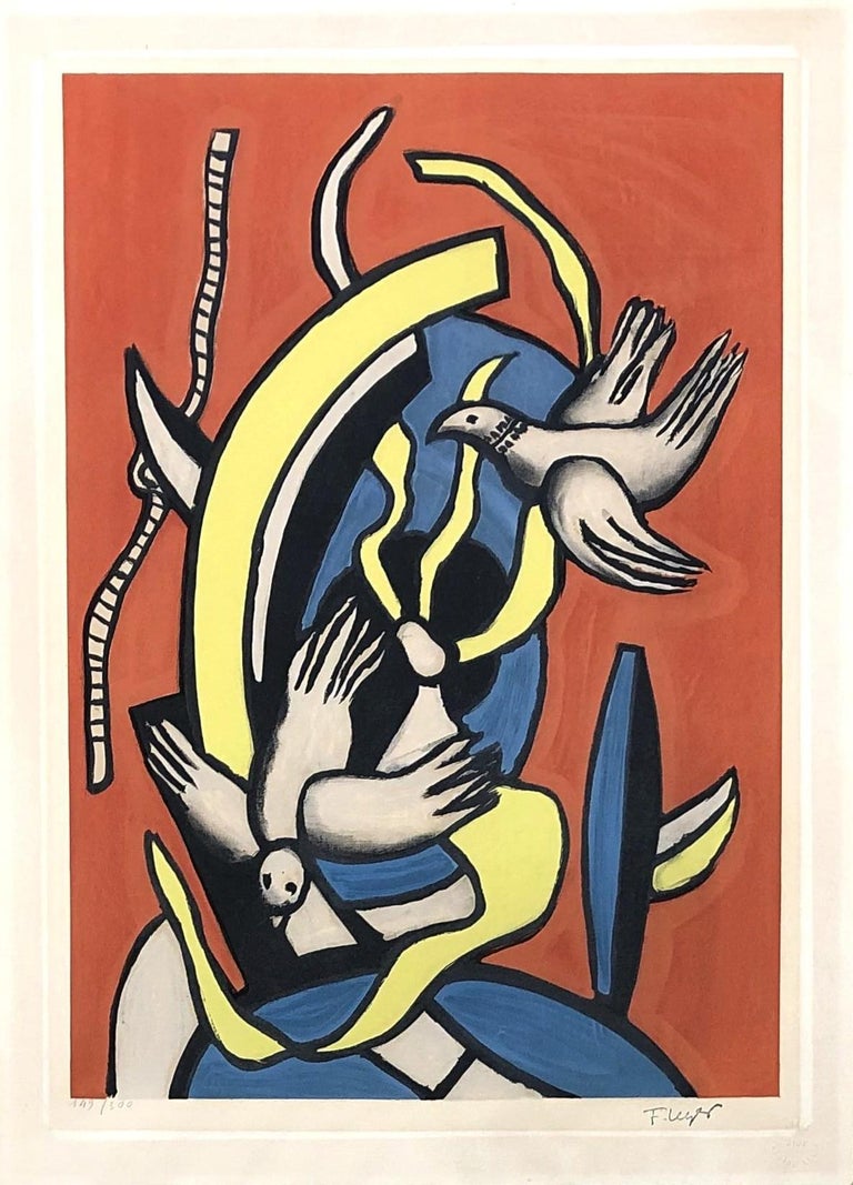 after) Fernand Léger - Deux oiseaux - Lithographie - Signature imprimée sur  1stDibs