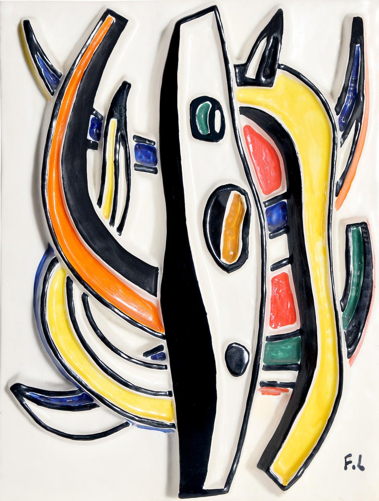 Composition Abstraite, Glazed Terracotta Plaque 1953 1