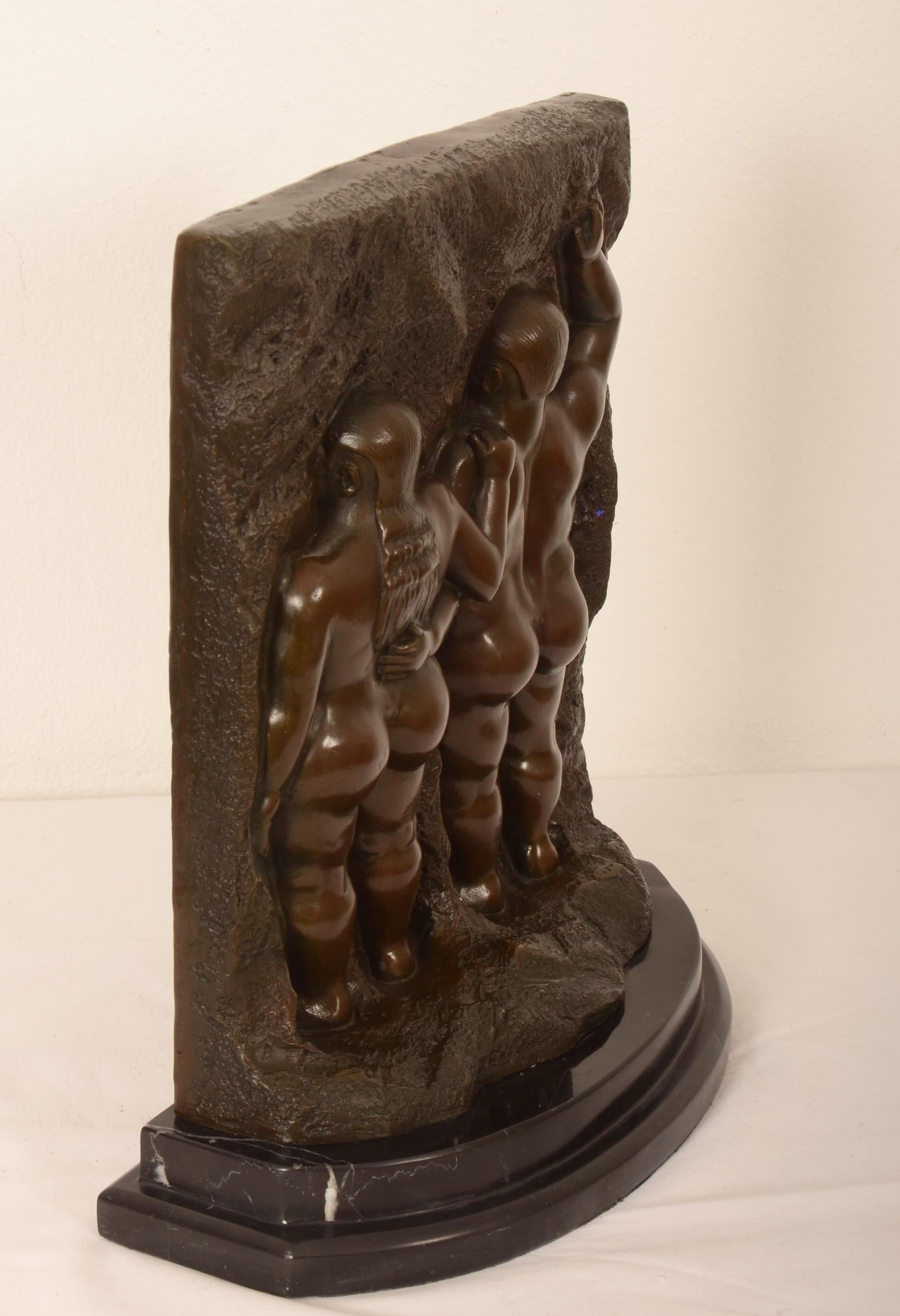 Bronze After Fernando Botero Adam and Eve, Signed Reproduction