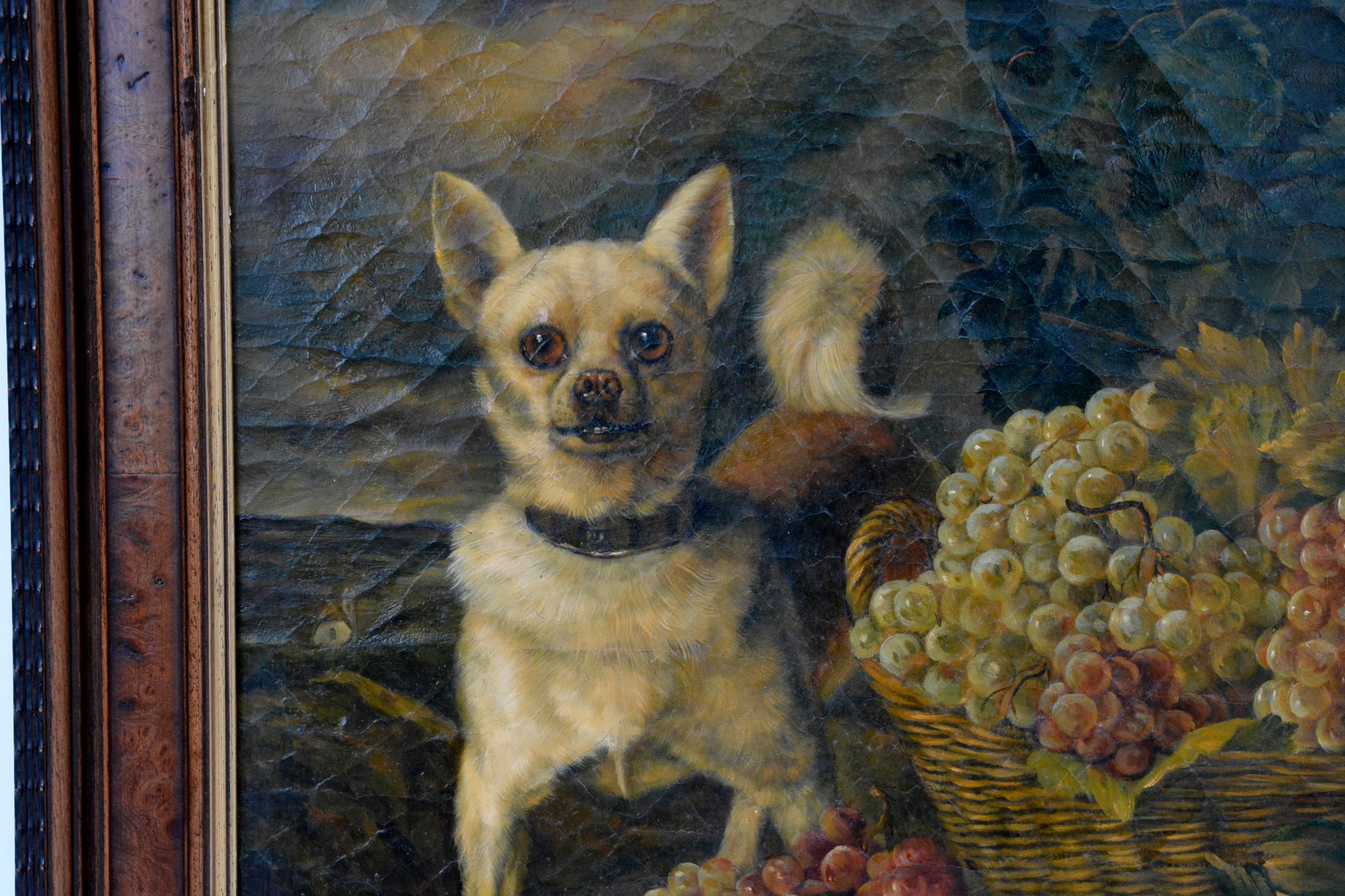 After/Follower of Ferdinand Georg Waldmüller, A Dog Guarding Grapes, 1840s In Good Condition In Kiel, Schleswig-Holstein