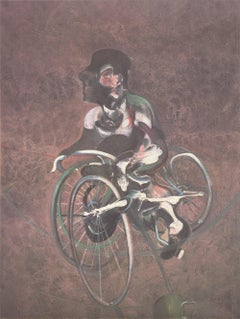 Georges à Bicyclette Offset Print, Modern Style, 20th Century, Signed