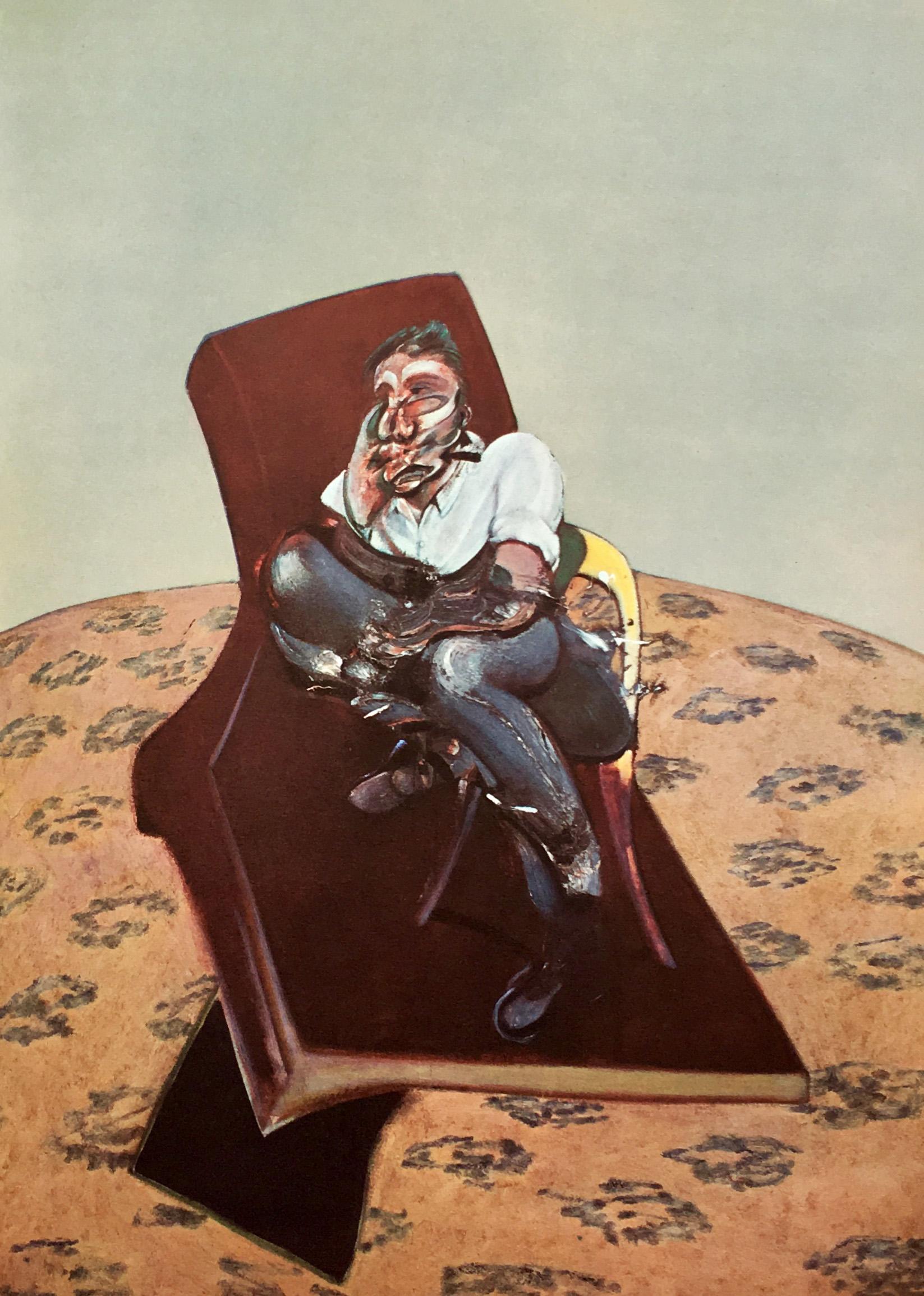 1960s Francis Bacon lithograph from Derrière le miroir:
Well-suited for matting & framing, this standout original 1960's print is derived from Bacon's historic work, Three Studies for Portrait of Lucian Freud and was constructed under the
