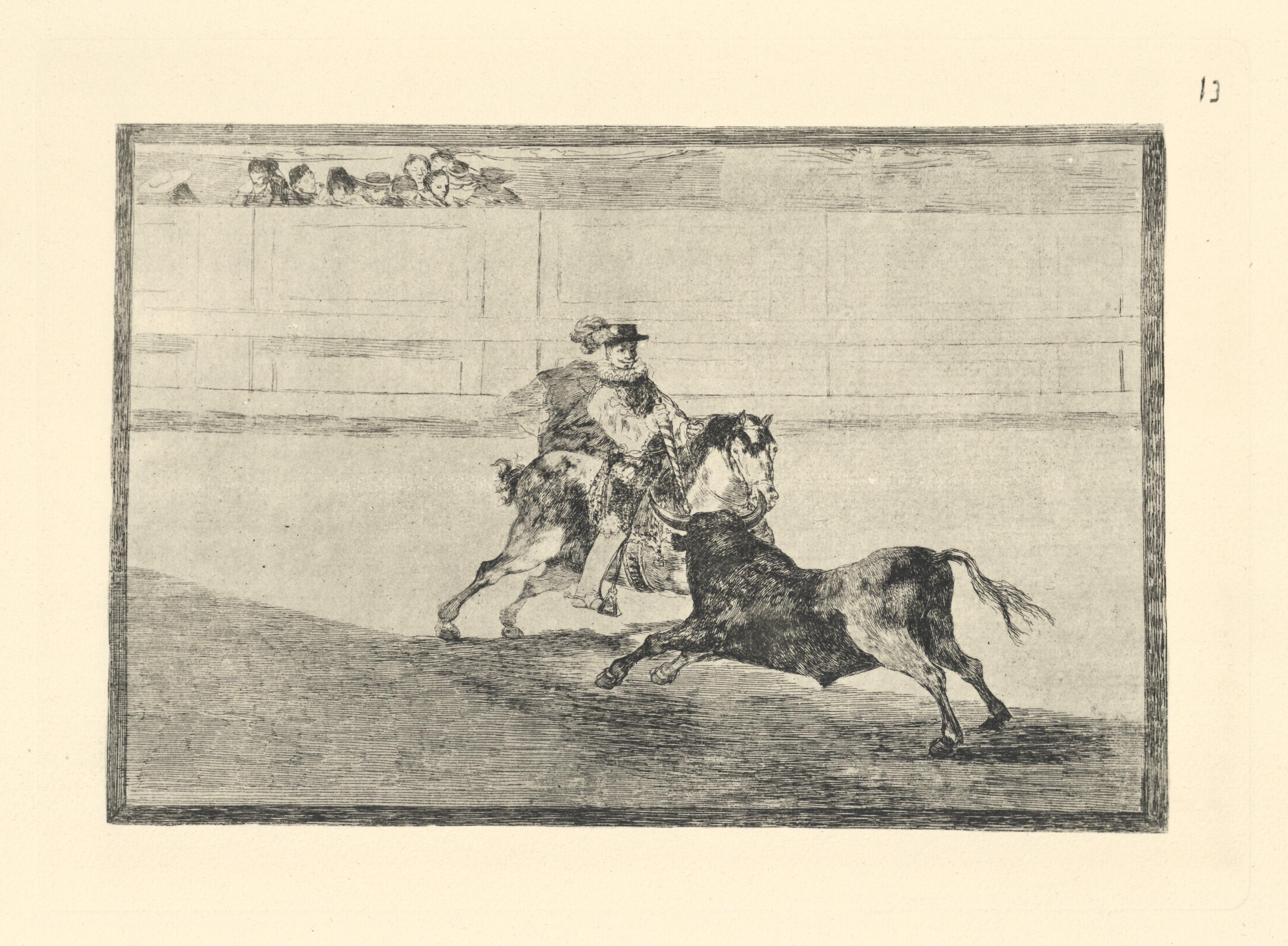Tauromaquia – Teller 13 – Print von (after) Francisco Goya