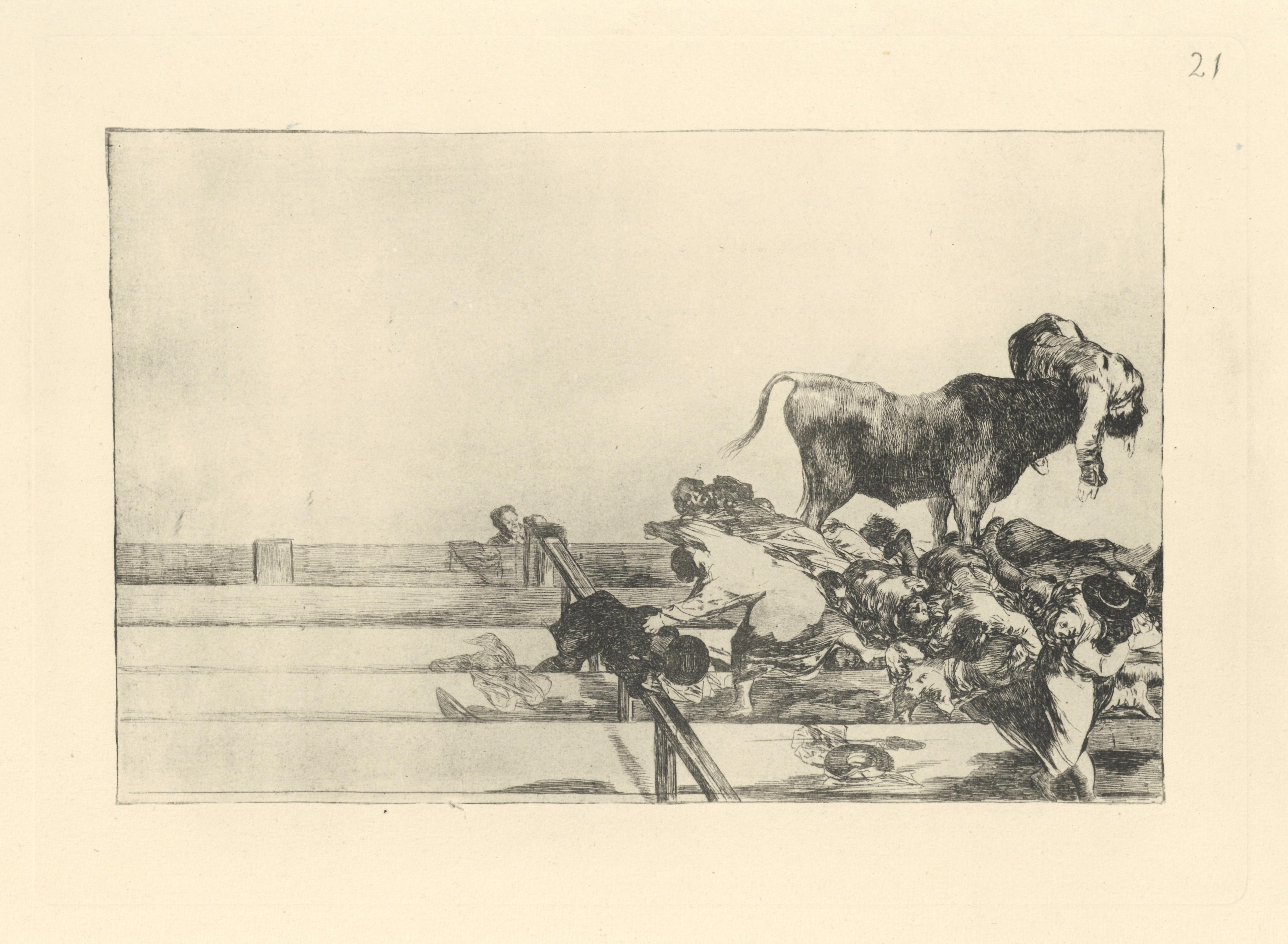 Tauromaquia – Teller 21 – Print von (after) Francisco Goya