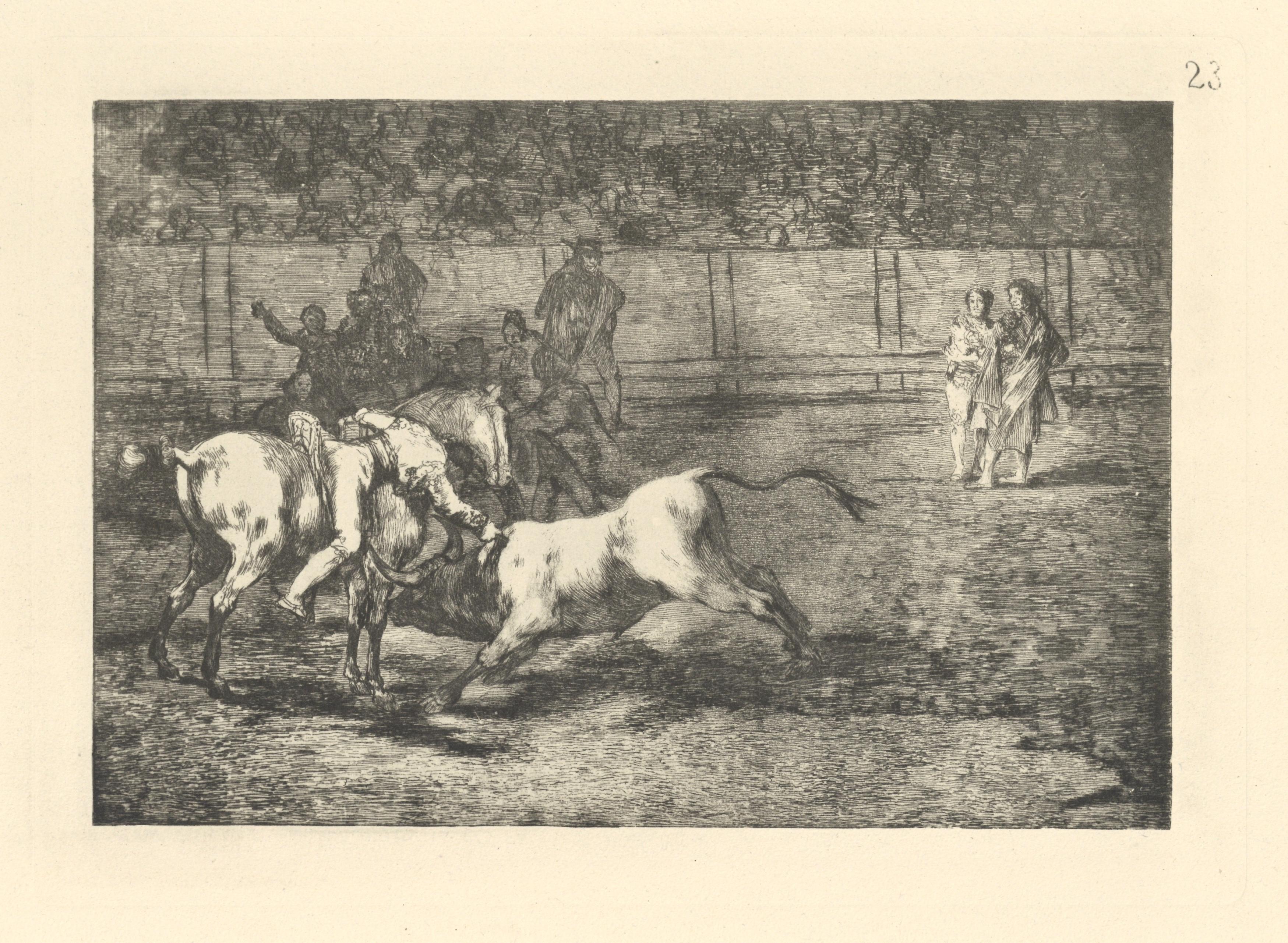 Tauromaquia – Teller 23 – Print von (after) Francisco Goya
