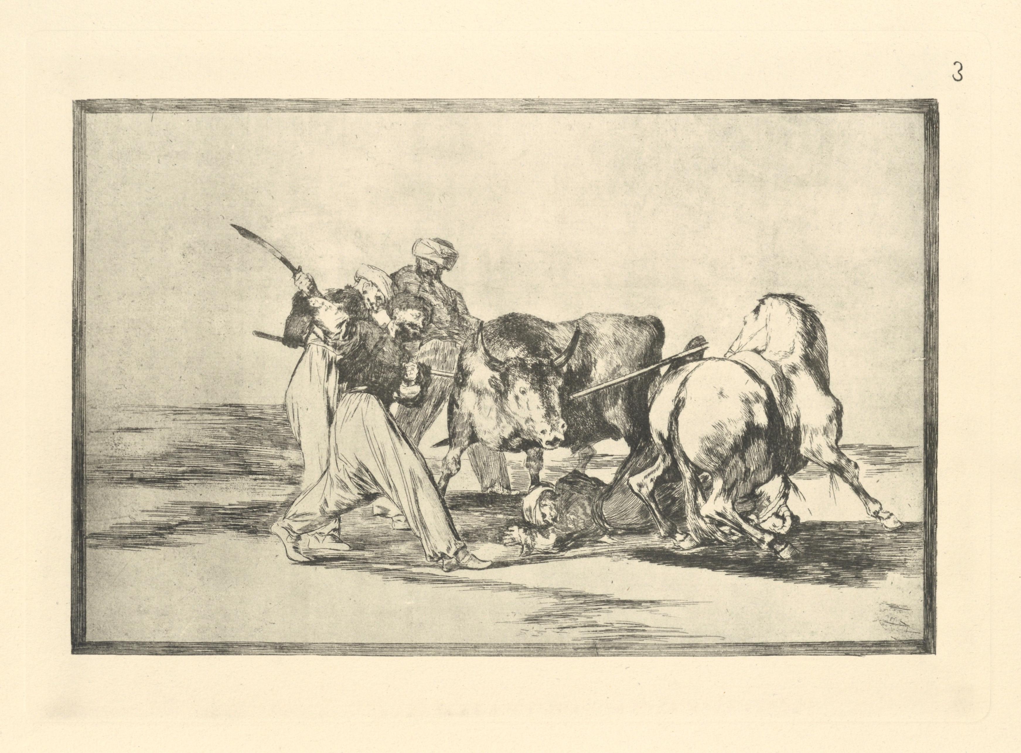 Tauromaquia – Teller 3 – Print von (after) Francisco Goya