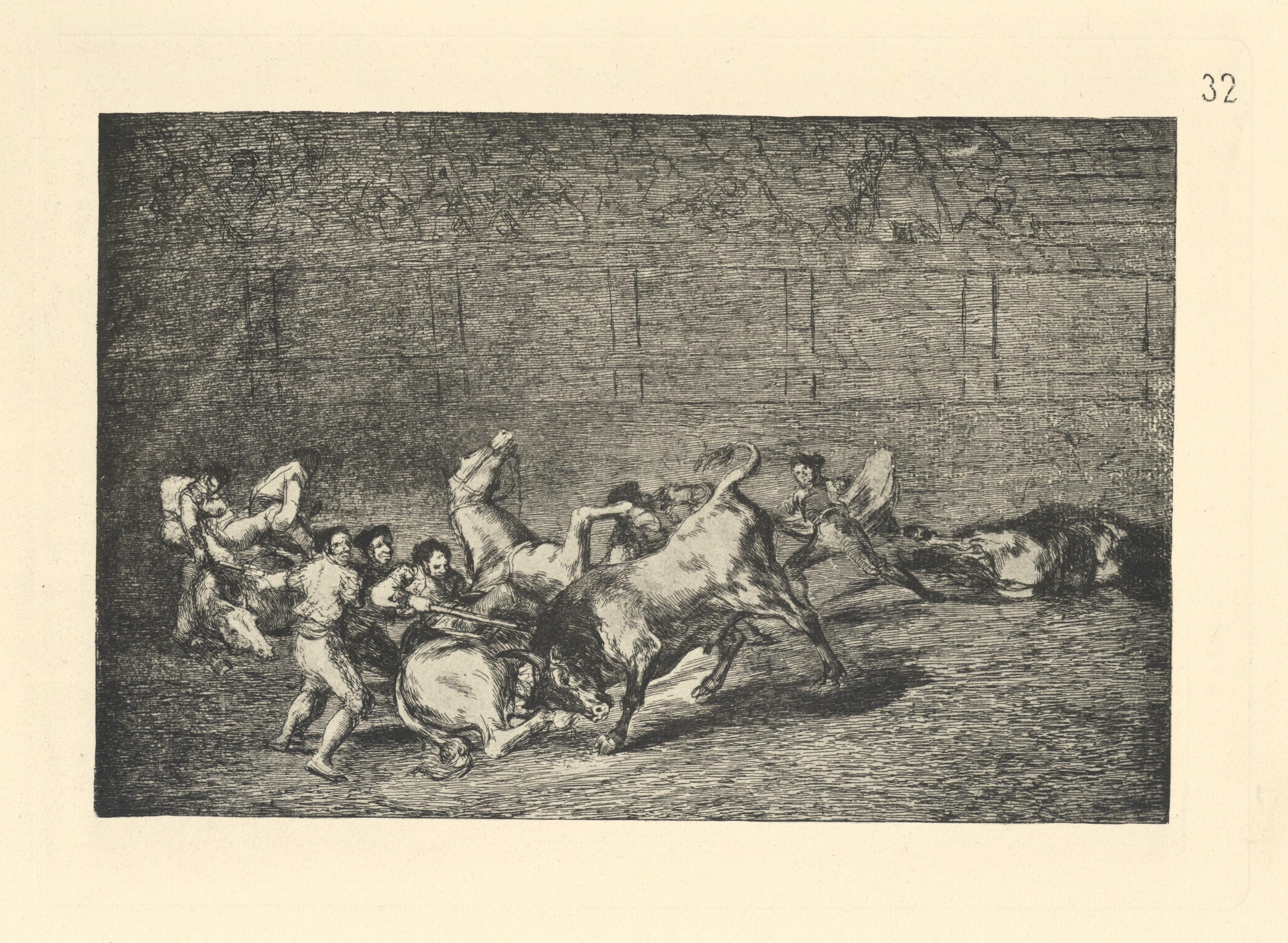 Tauromaquia – Teller 32 – Print von (after) Francisco Goya