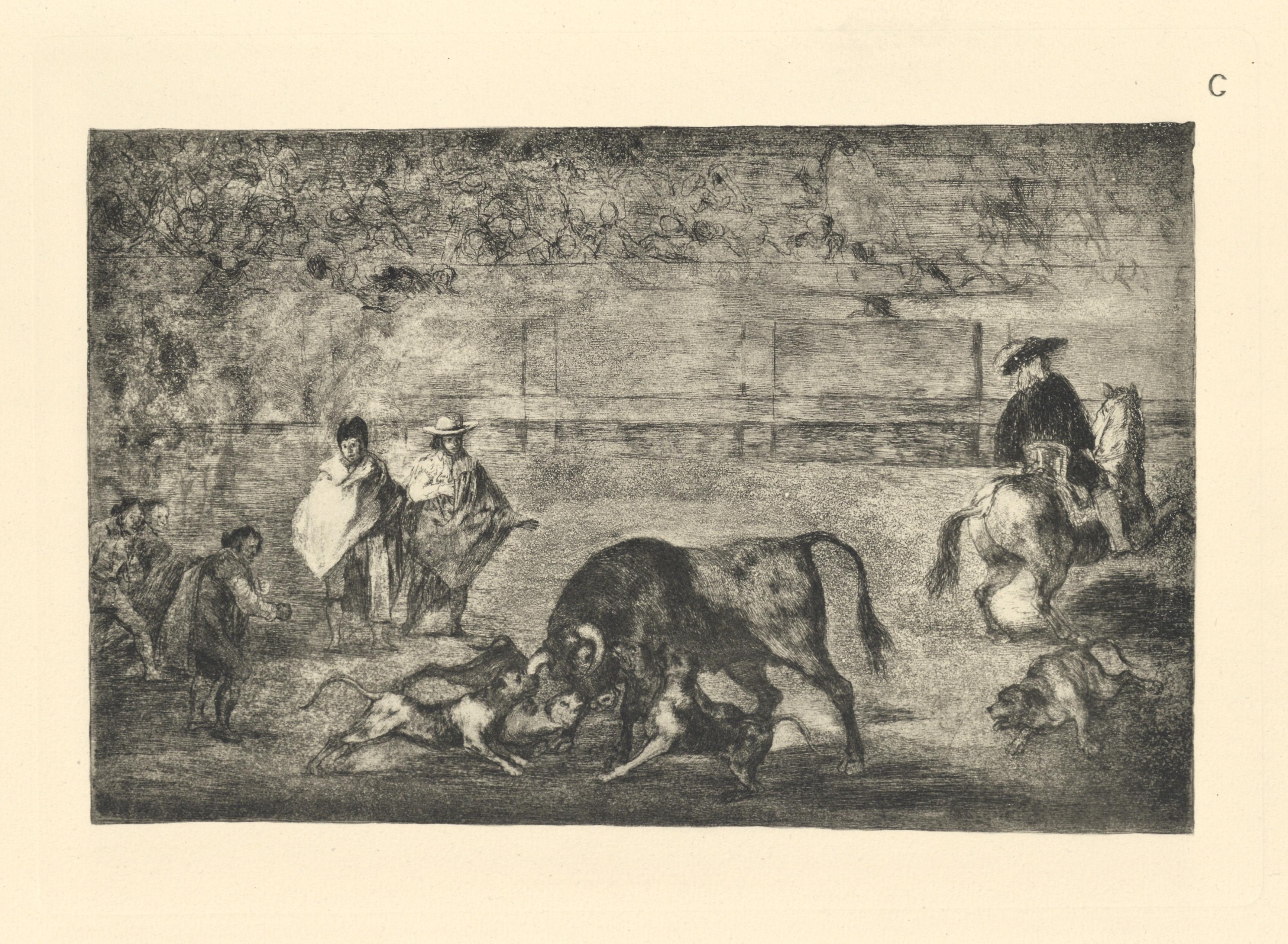 Tauromaquia – Teller C – Print von (after) Francisco Goya