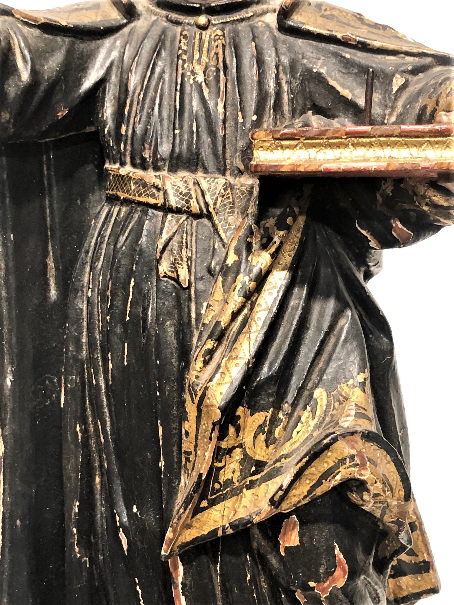 Hand-Carved After Francisco Ruiz Gijon, St. Francis, Spanish Baroque Wood Sculpture, 17th C. For Sale