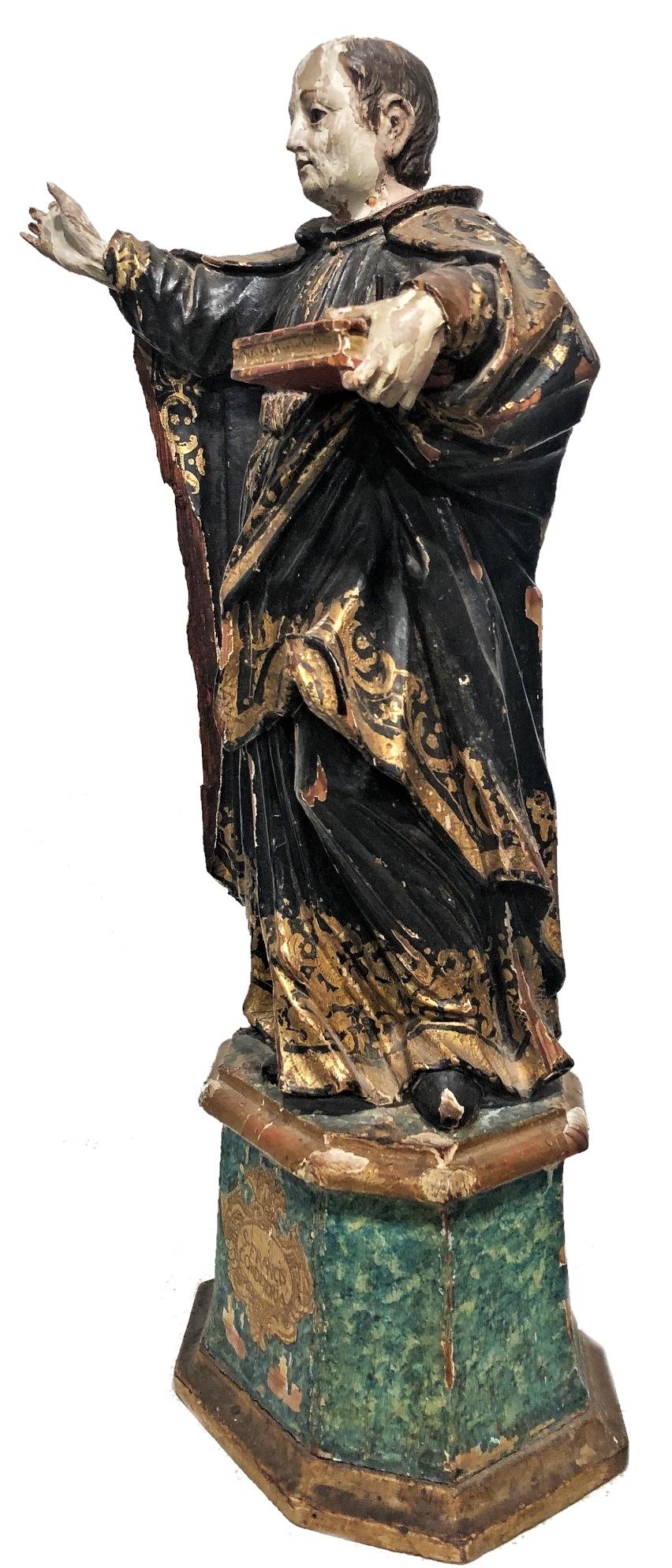 After Francisco Ruiz Gijon, St. Francis, Spanish Baroque Wood Sculpture, 17th C. For Sale 2