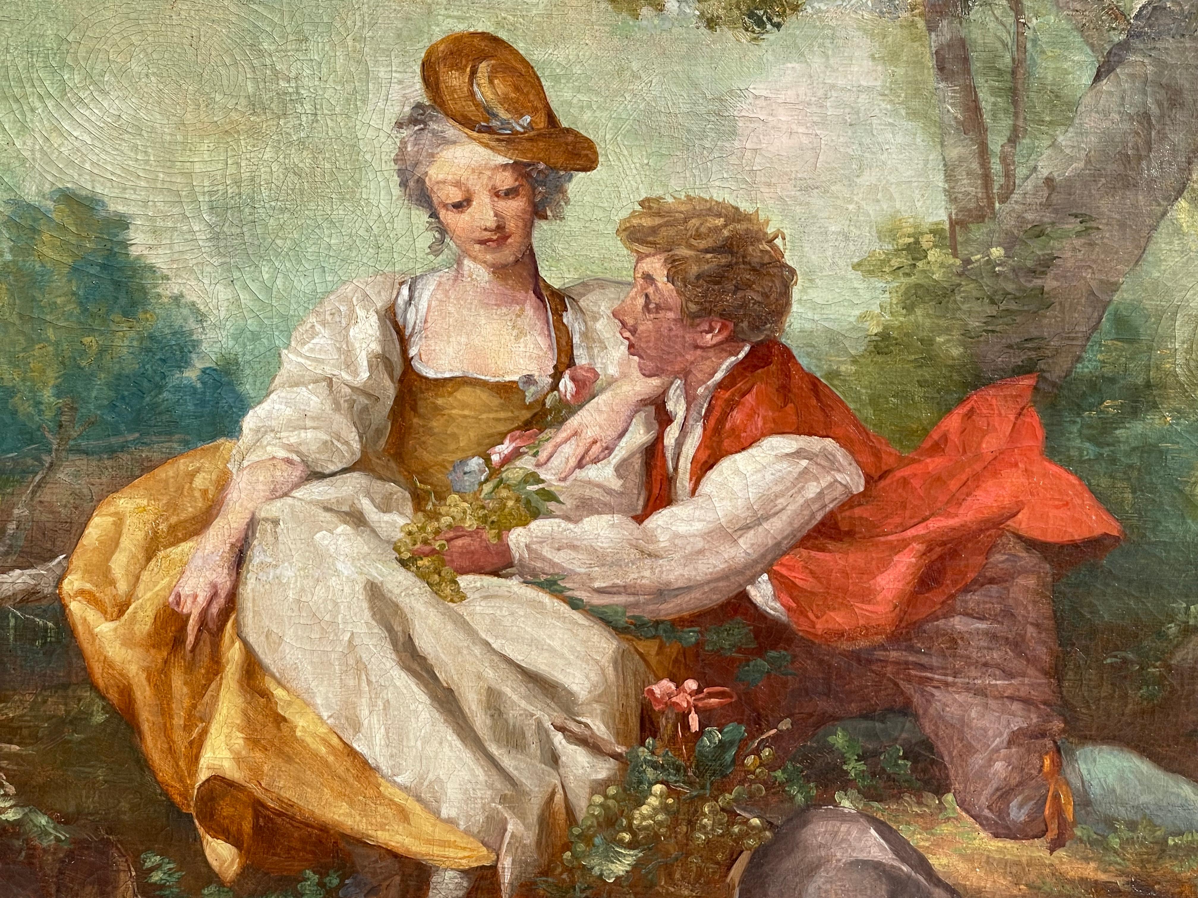 Nach François Boucher - Herbst, Öl auf Leinwand, 18. Jahrhundert (Französisch) im Angebot