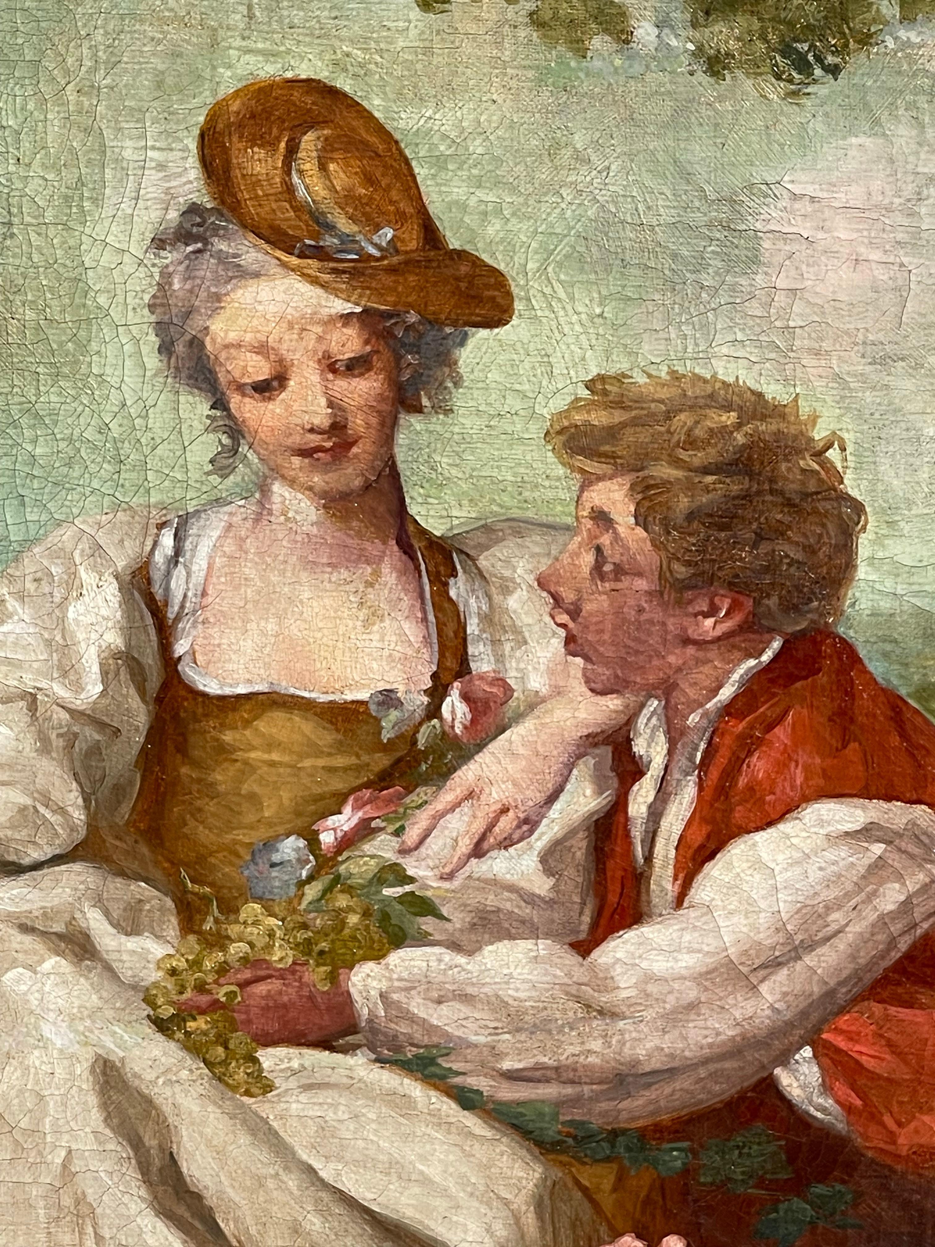 Nach François Boucher - Herbst, Öl auf Leinwand, 18. Jahrhundert (Gemalt) im Angebot