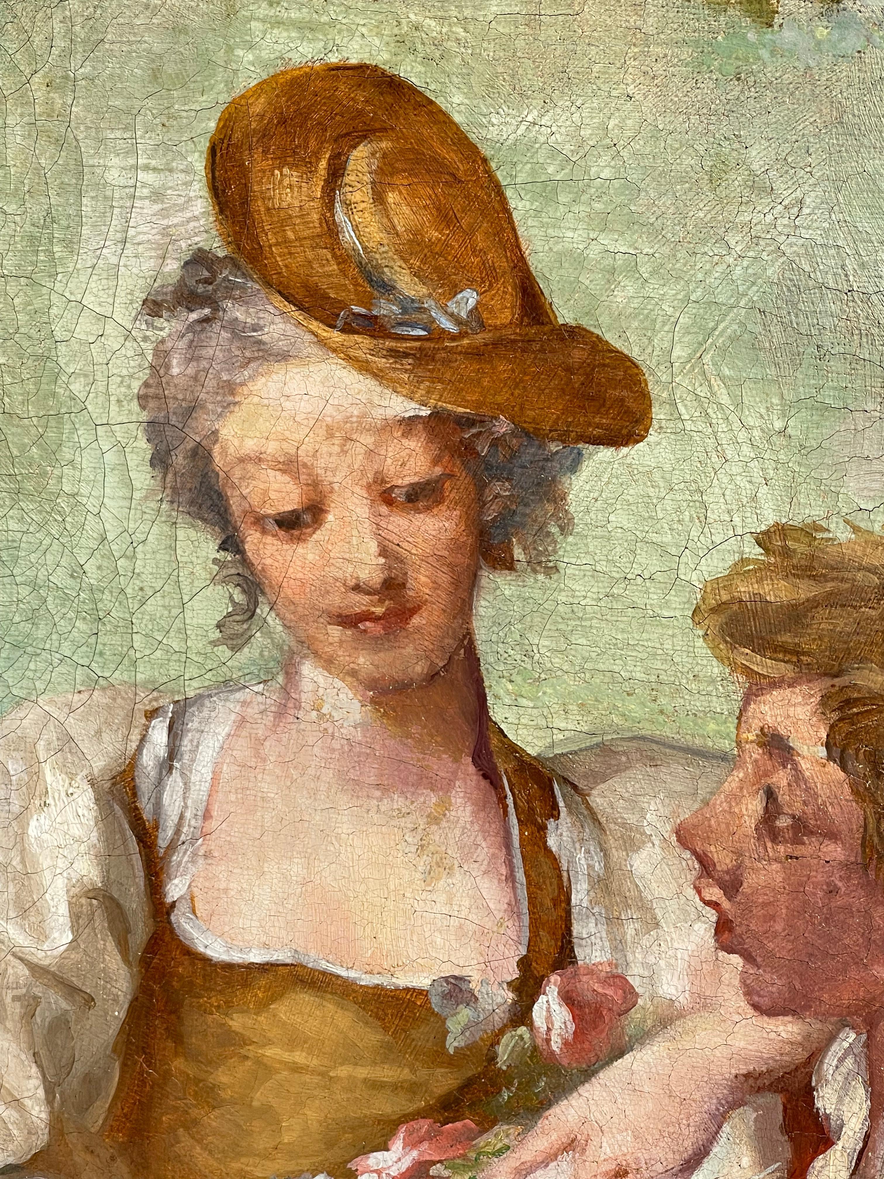 Nach François Boucher - Herbst, Öl auf Leinwand, 18. Jahrhundert im Zustand „Gut“ im Angebot in Beaune, FR