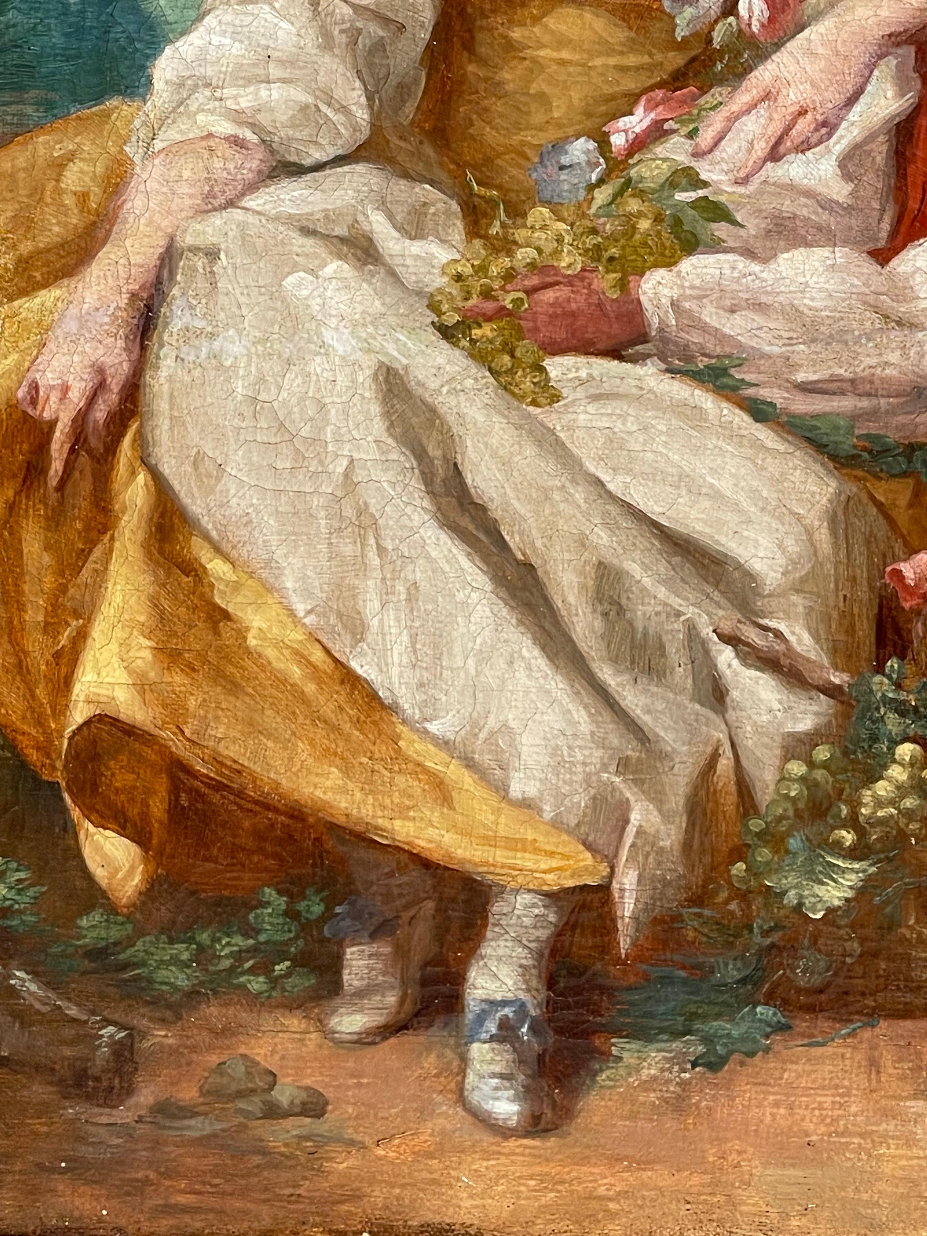 Nach François Boucher - Herbst, Öl auf Leinwand, 18. Jahrhundert im Angebot 1