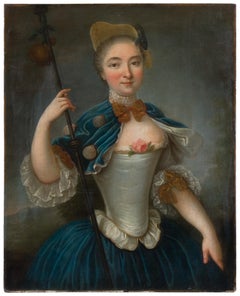 18th century French figure painting - Female figure - Oil on canvas Paris