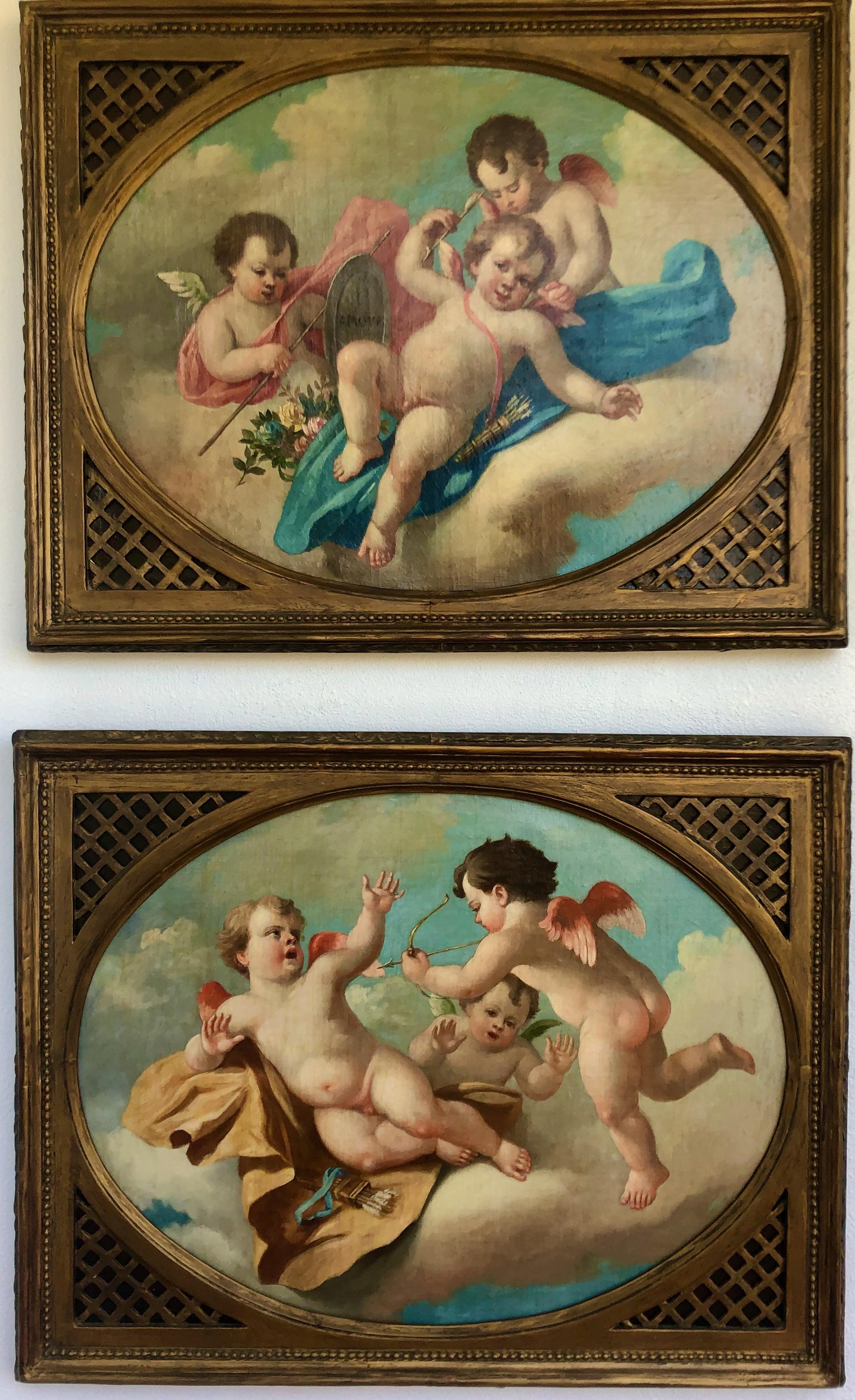  Cherubs Playing With Bow And Arrow 