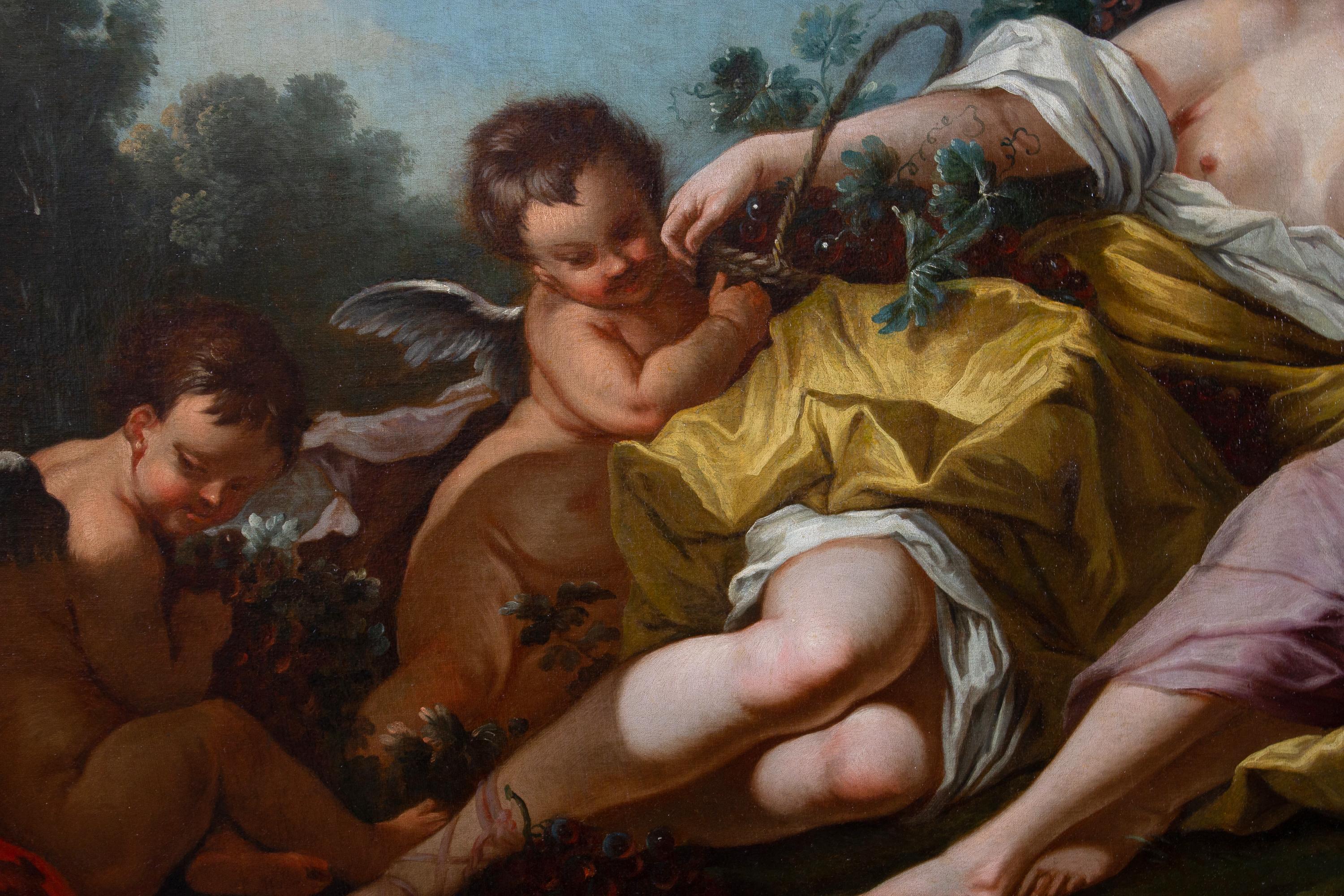 Paire de grandes peintures à l'huile françaises du 18ème siècle d'après François Boucher en vente 7
