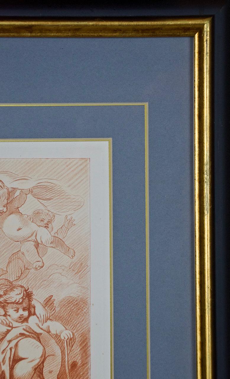 A Pair of Romantic Etchings of Women with Cherubs by Pequegnot after Boucher  4