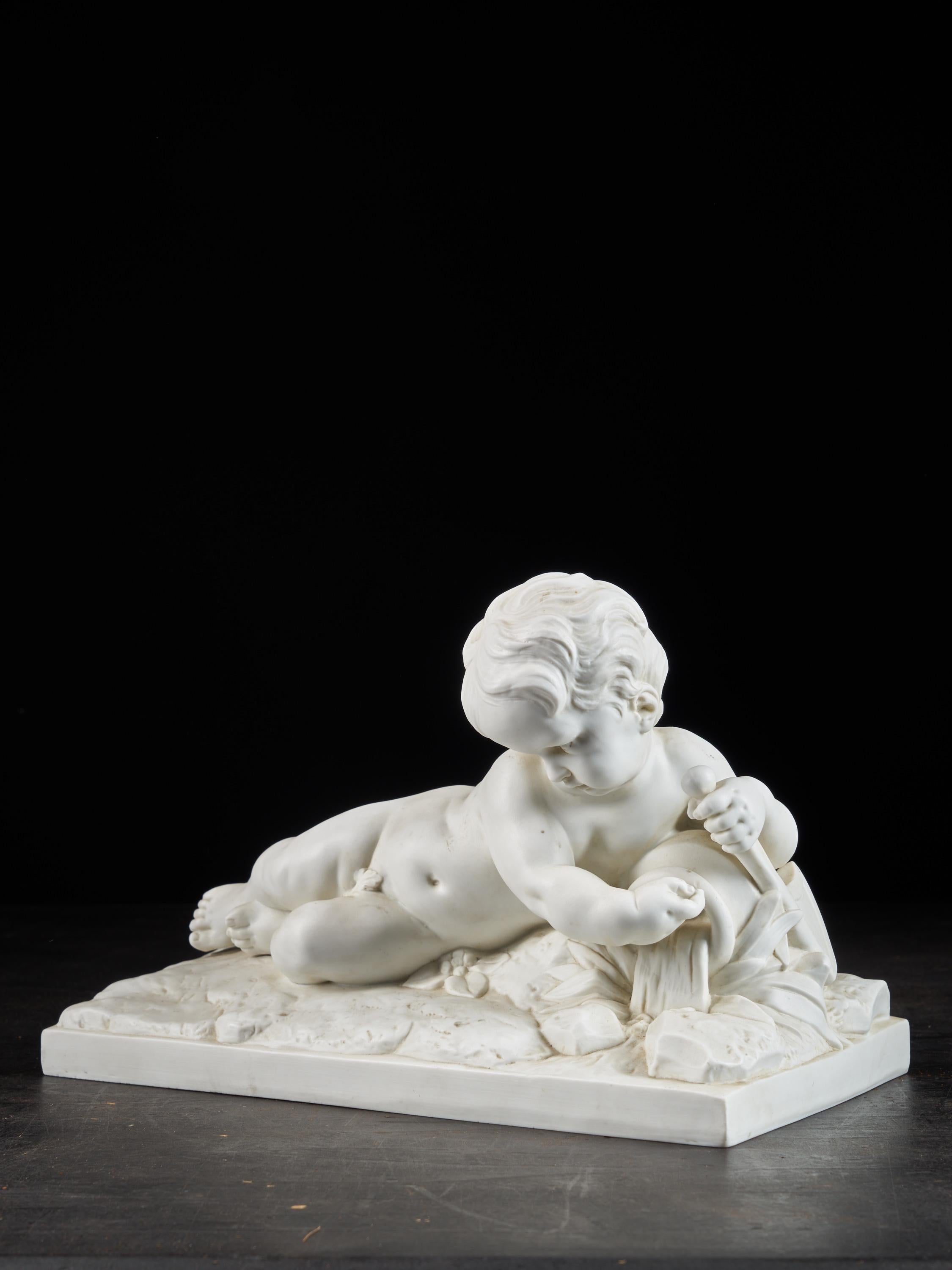 A lovely small sculpture of a lying angel signed ‘Fiamingo’ fecit (called Il Fiammingo which means Flemish in Italian). The sculpture is made after the Flemish sculptor François Duquesnoy (1597 - 1643). His idealized representations are often