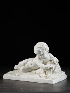 After François Duquesnoy, Biscuit Sculpture of an Angel, Signed