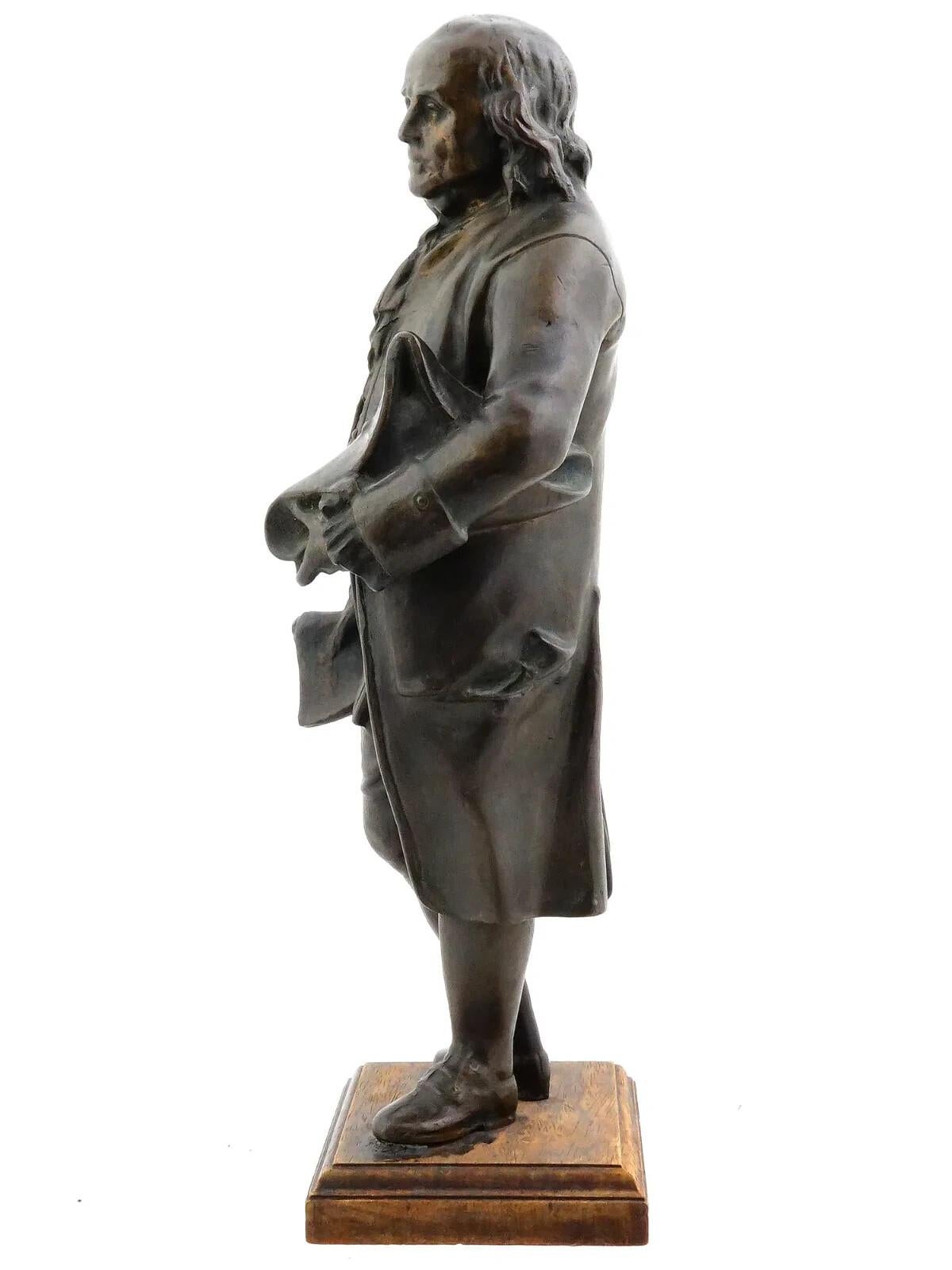 French After Francois Marie Suzanne Bronze Benjamin Franklin