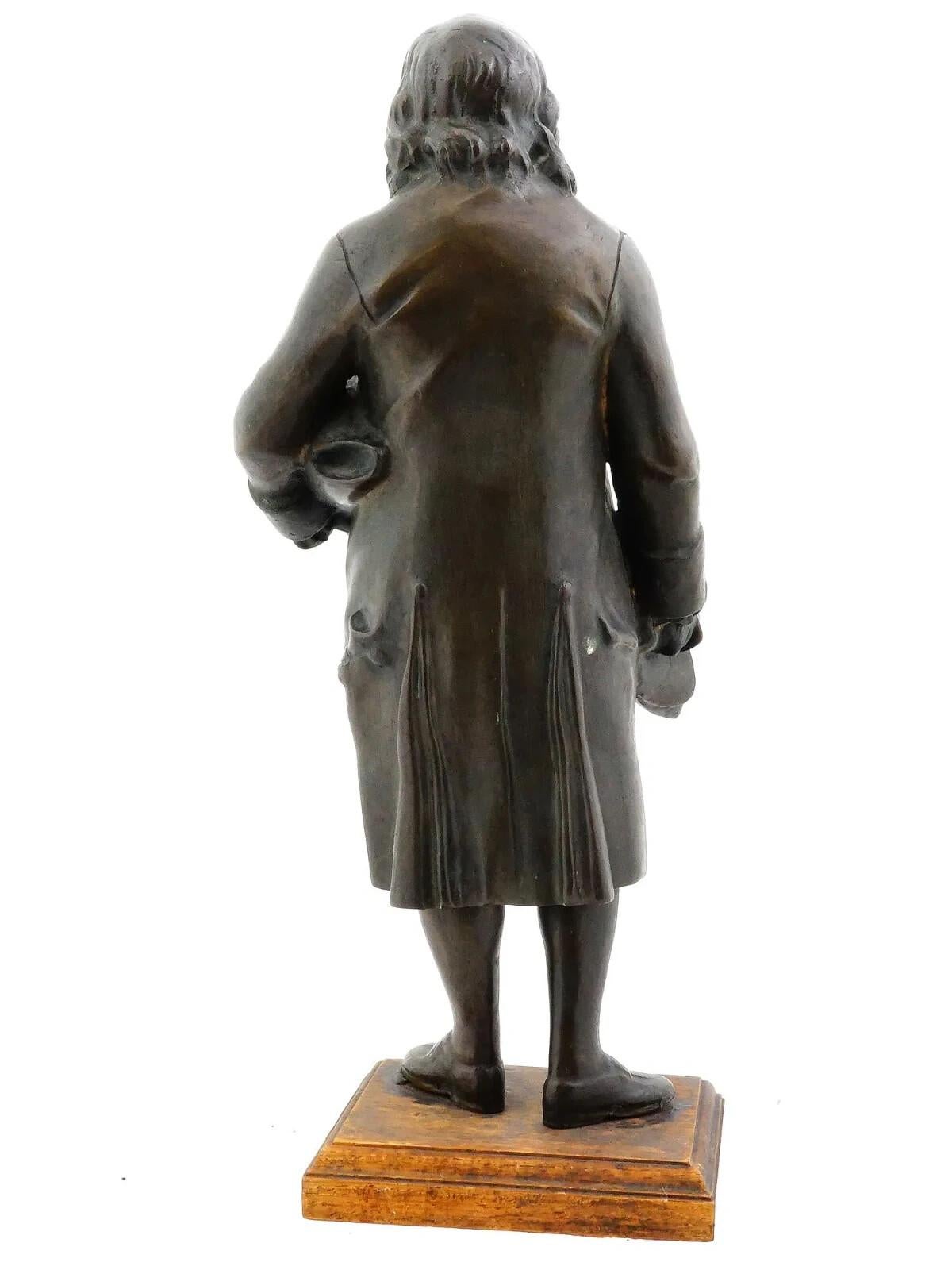 After Francois Marie Suzanne Bronze Benjamin Franklin In Good Condition In Long Island City, NY