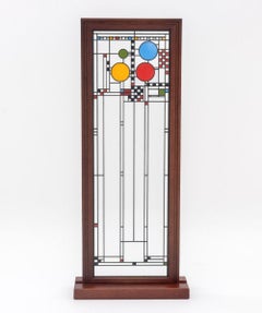 Panel de cristal de arte moderno inspirado en Frank Lloyd Wright