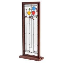 Panel de cristal de arte moderno inspirado en Frank Lloyd Wright